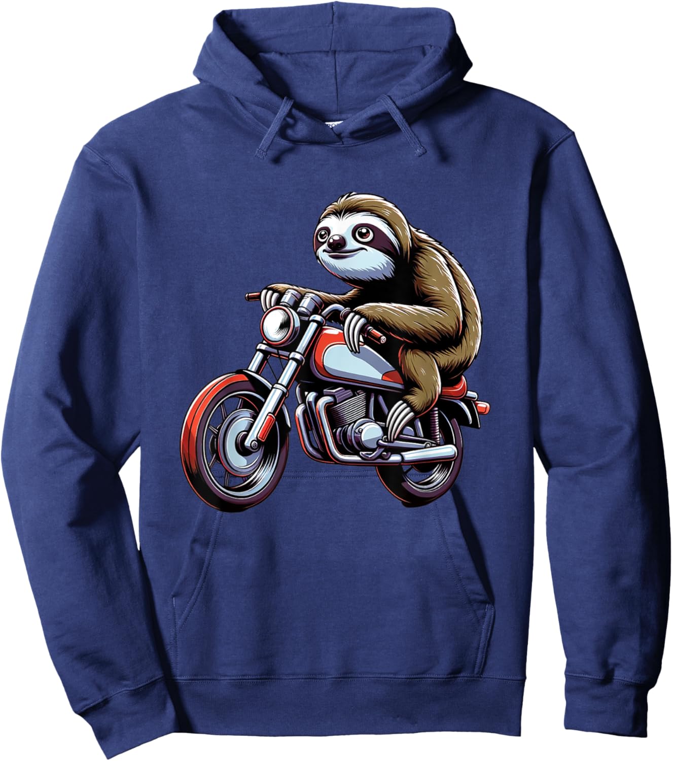 Sloth rides a Motorcycle for a Motorcycle Rider Sloth Fan Hoodie - Hoodie | Navy