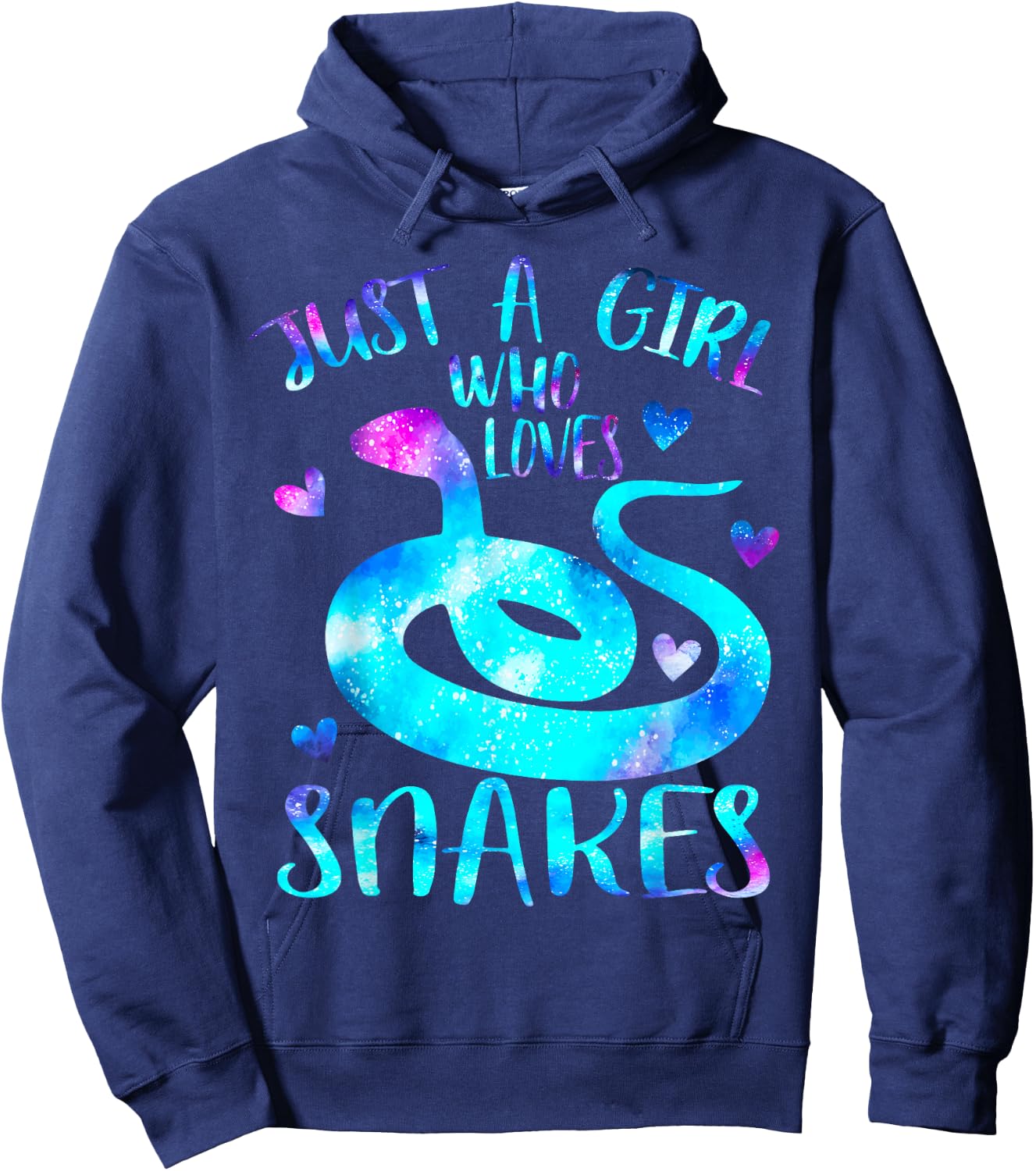 Just a Girl Who Loves Snakes Theme Cute Snake Lover Galaxy Hoodie - Hoodie | Navy
