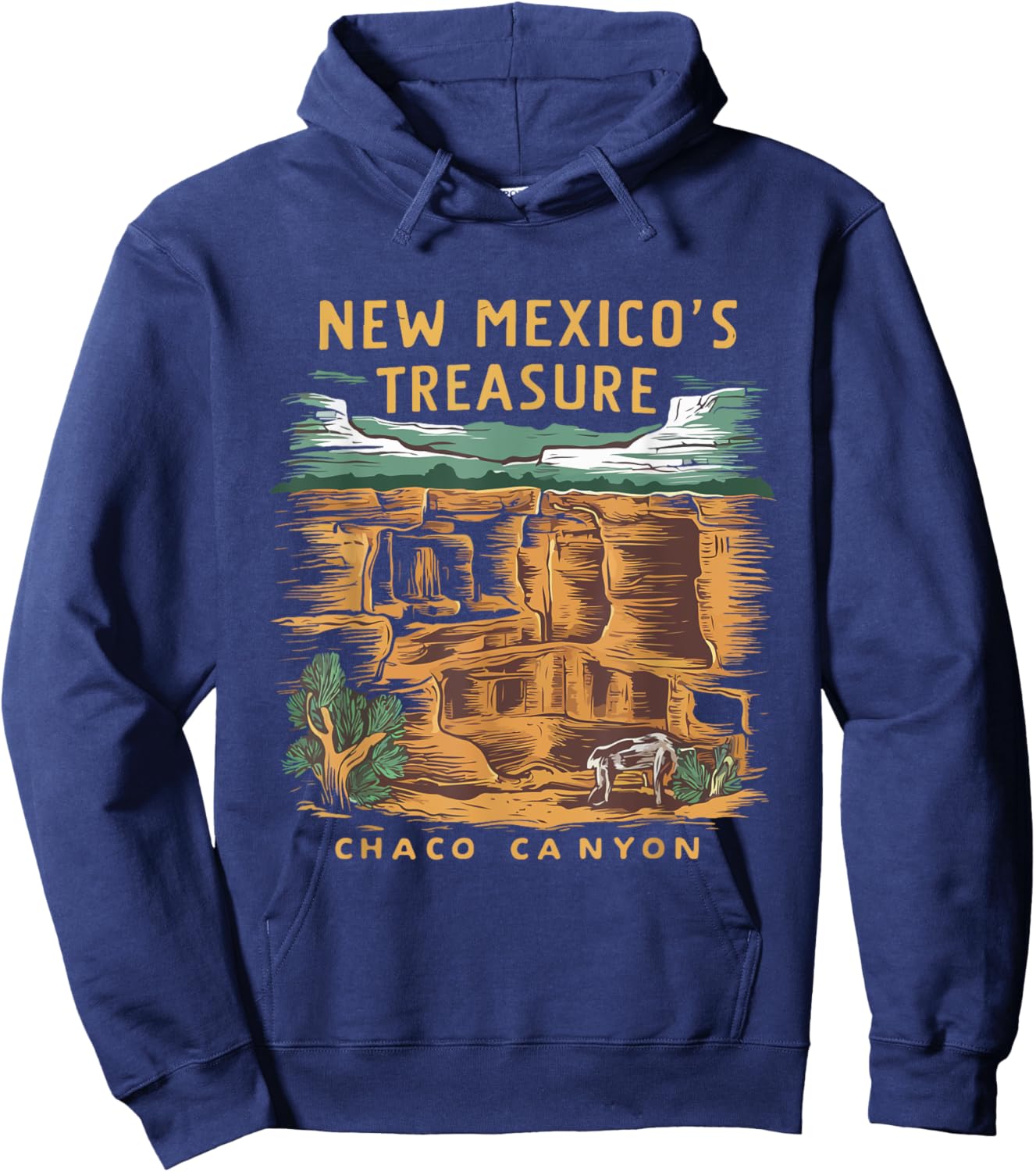 New Mexico Treasure Chaco Canyon National Park Hoodie - Hoodie | Navy