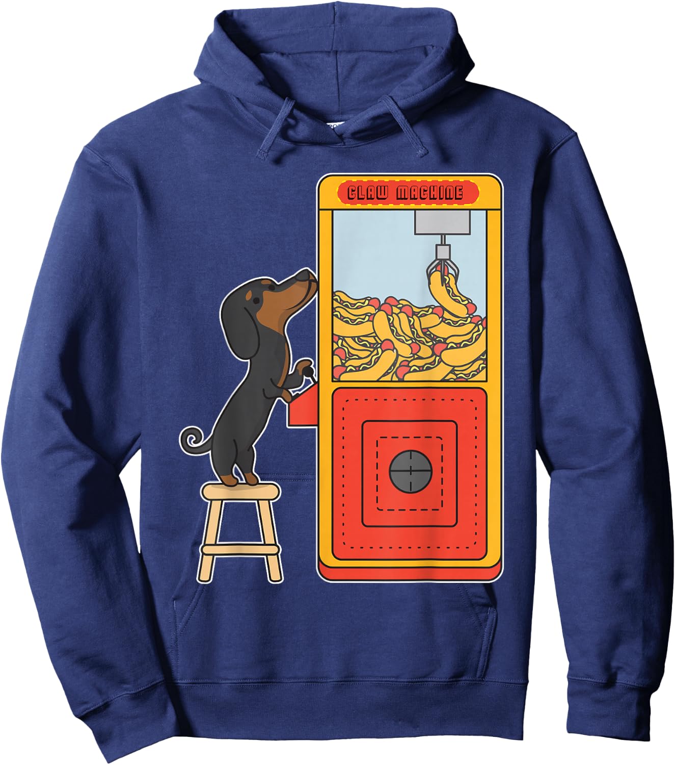 Dachshund Claw Crane Game Funny Wiener Dog Hoodie - Hoodie | Navy