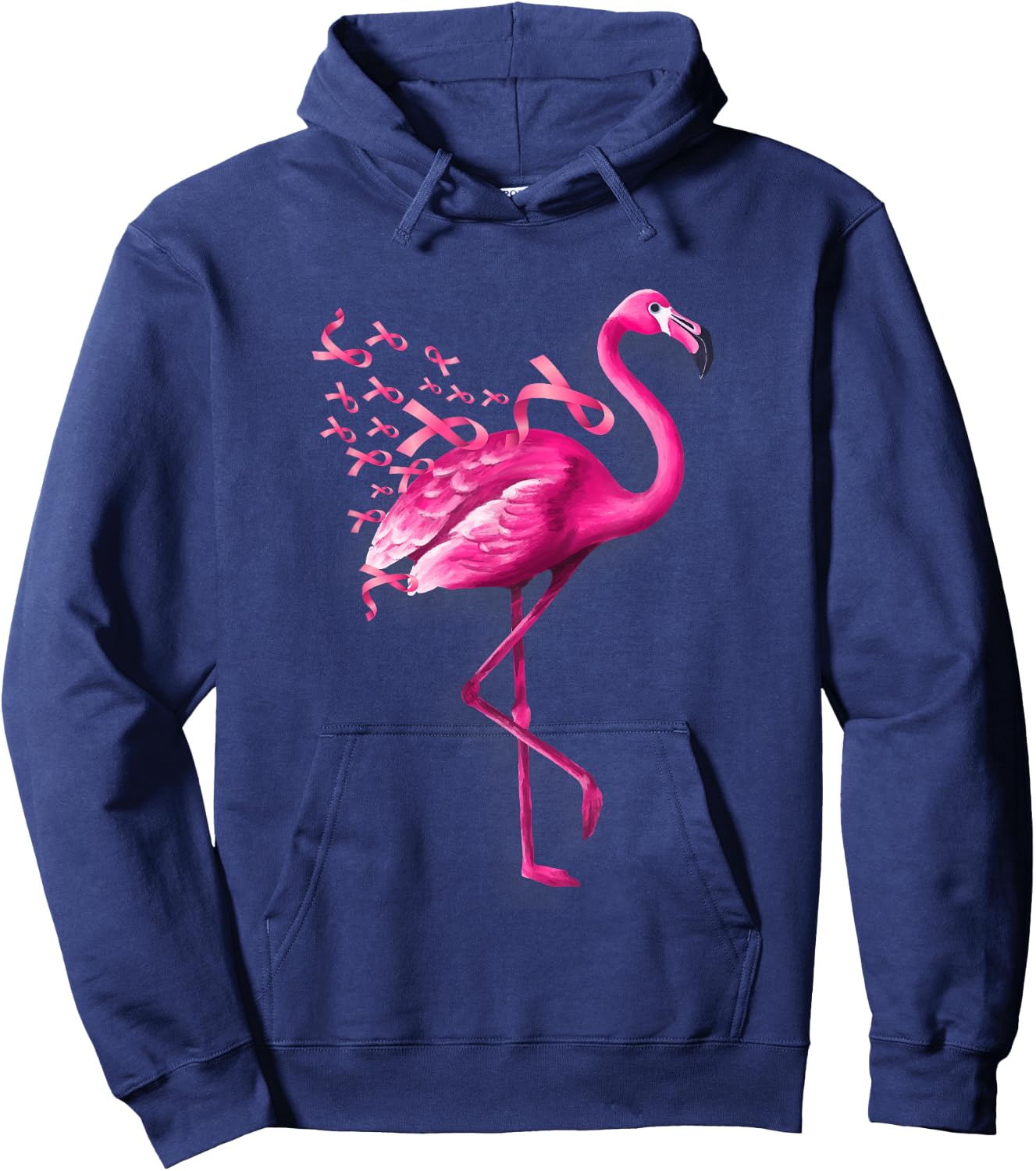 Pink Bird Flamingo Breast Cancer Awareness Hoodie - Hoodie | Navy