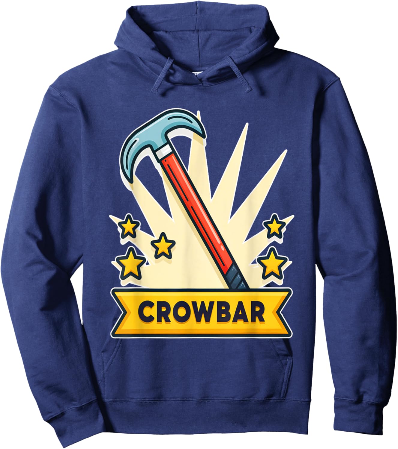 Unique Retro Style Crowbar Design Hoodie - Hoodie | Navy