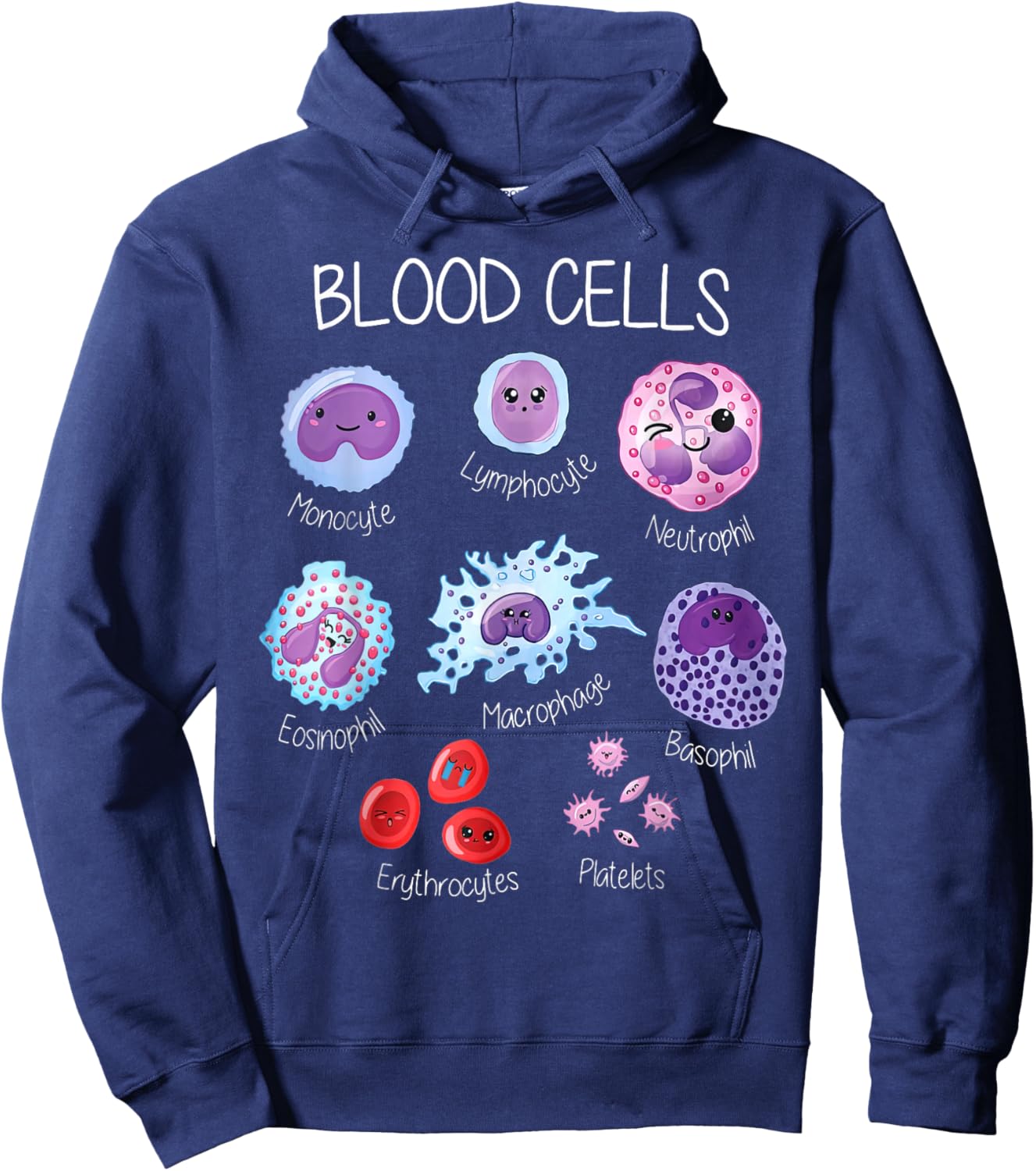 Blood Cell Types Hematologist Pathologist Lab Scientist Hoodie - Hoodie | Navy