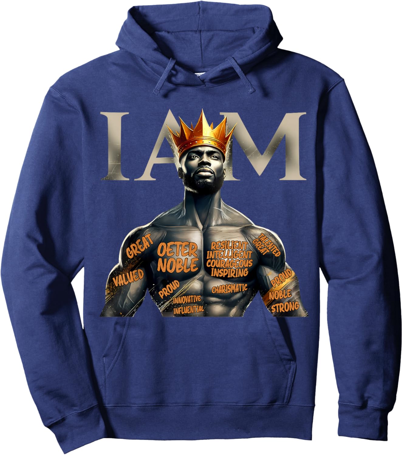 Black History I Am Black Man King Dad Afro Melanin Men Hoodie - Hoodie | Navy