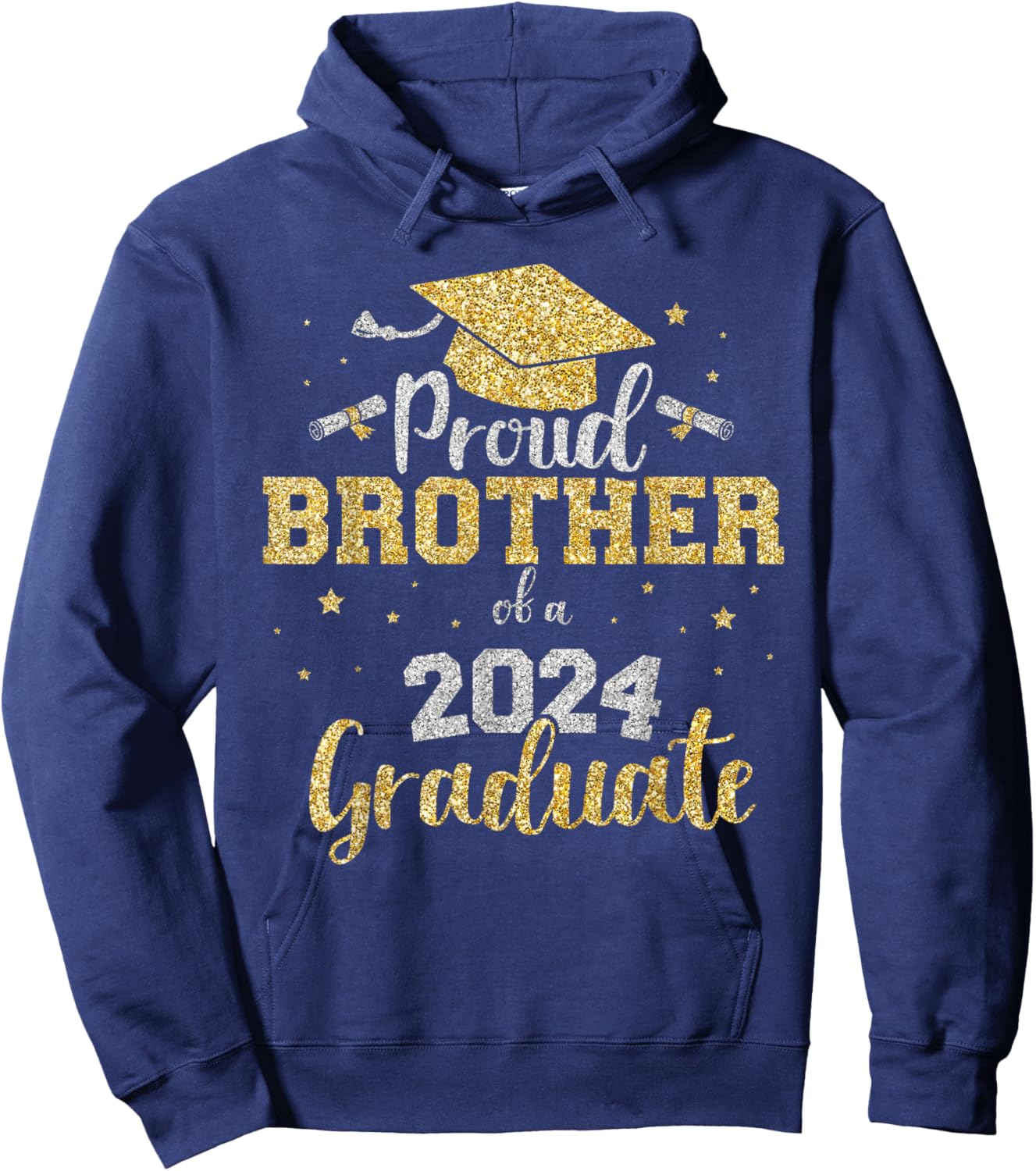 Proud brother of a class of 2024 graduate senior graduation Hoodie - Hoodie | Navy