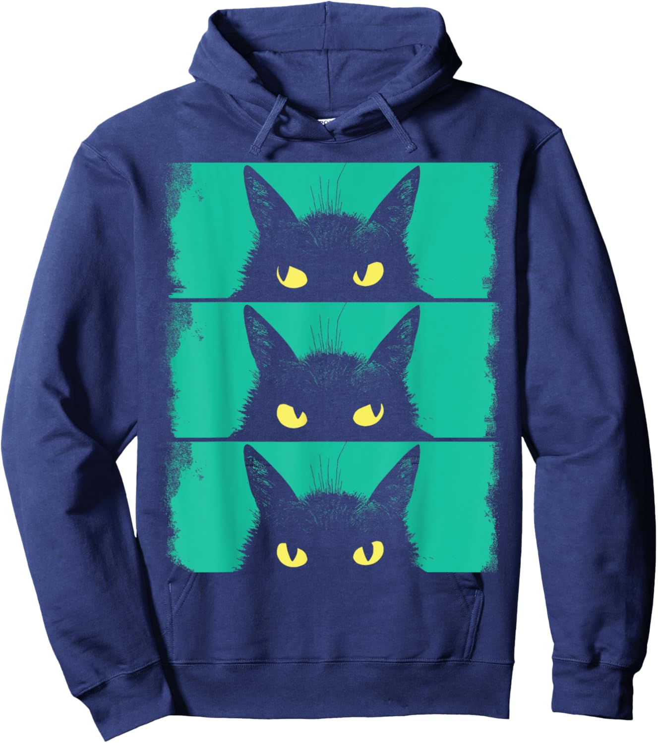 Cat Lover, Grumpy Black Kitten, Cat Mom, Cat Dad Hoodie - Hoodie | Navy