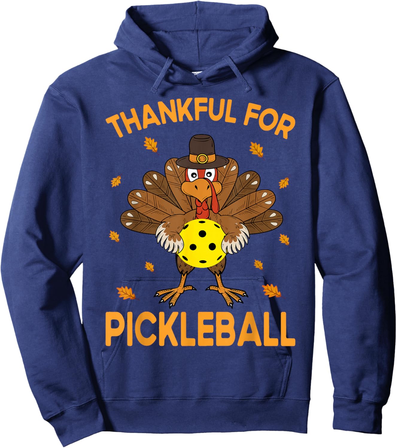 Funny Pickleball Thanksgiving Golf Ball Turkey Costume Hoodie - Hoodie | Navy