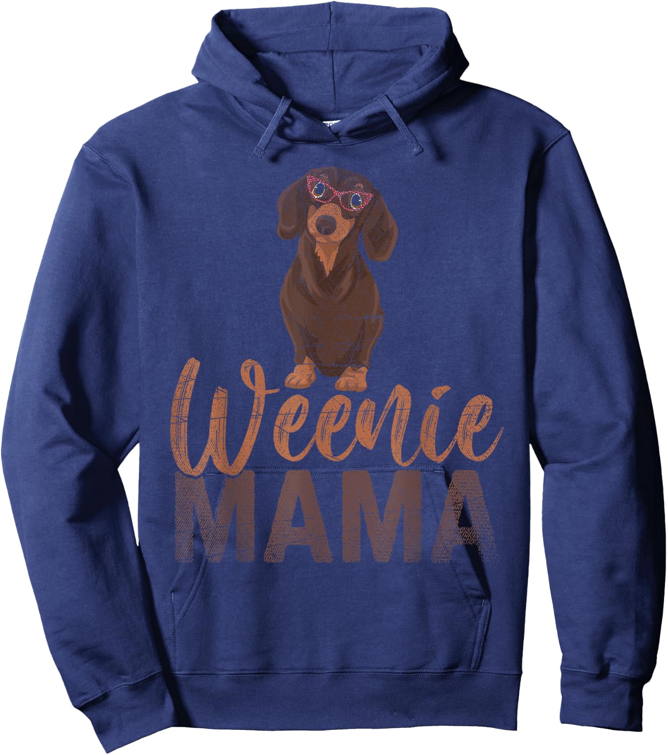 Dog Lover Women Gift Weenie Mama Pet Mom Wiener Dachshund Hoodie - Hoodie | Navy
