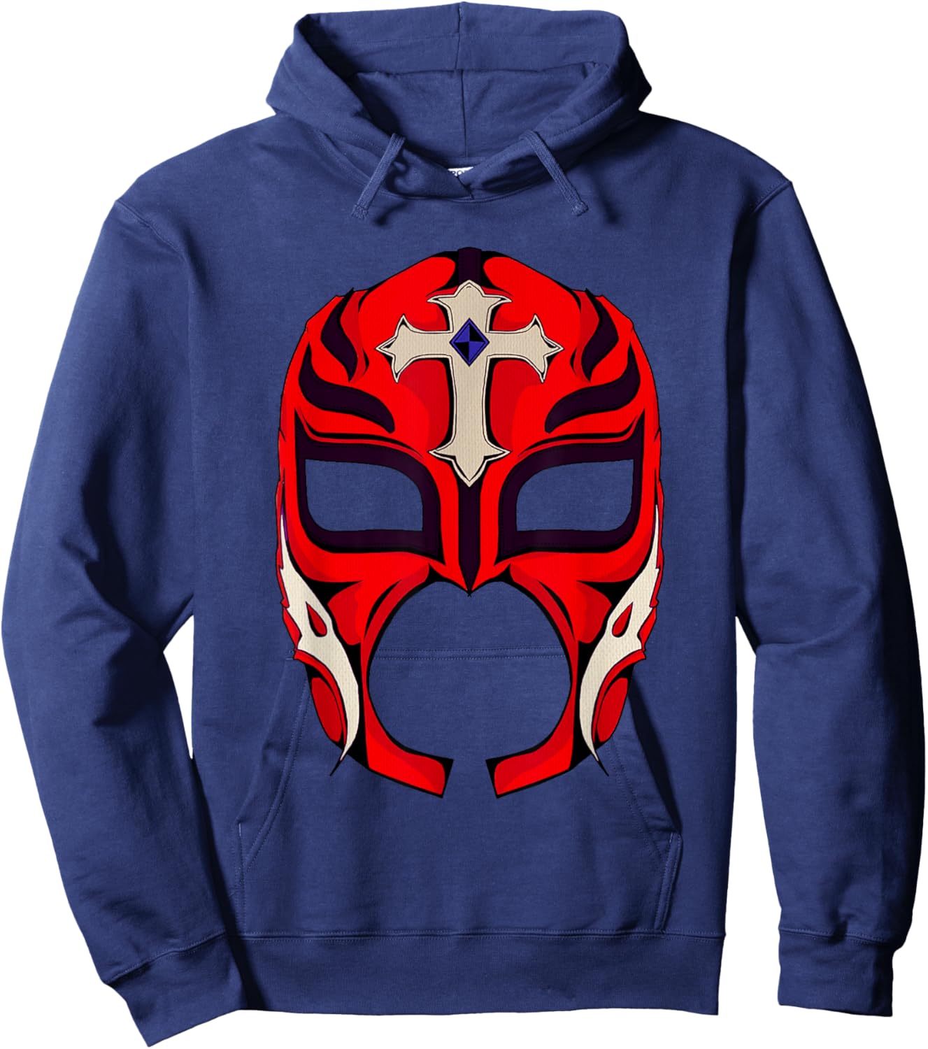 Mizorey Shop -Adults Kids Lucha-Libre , Black, Small, Short Sleeve, Wrestling, Cartoon Graphic, Casual Hoodie - Hoodie | Navy