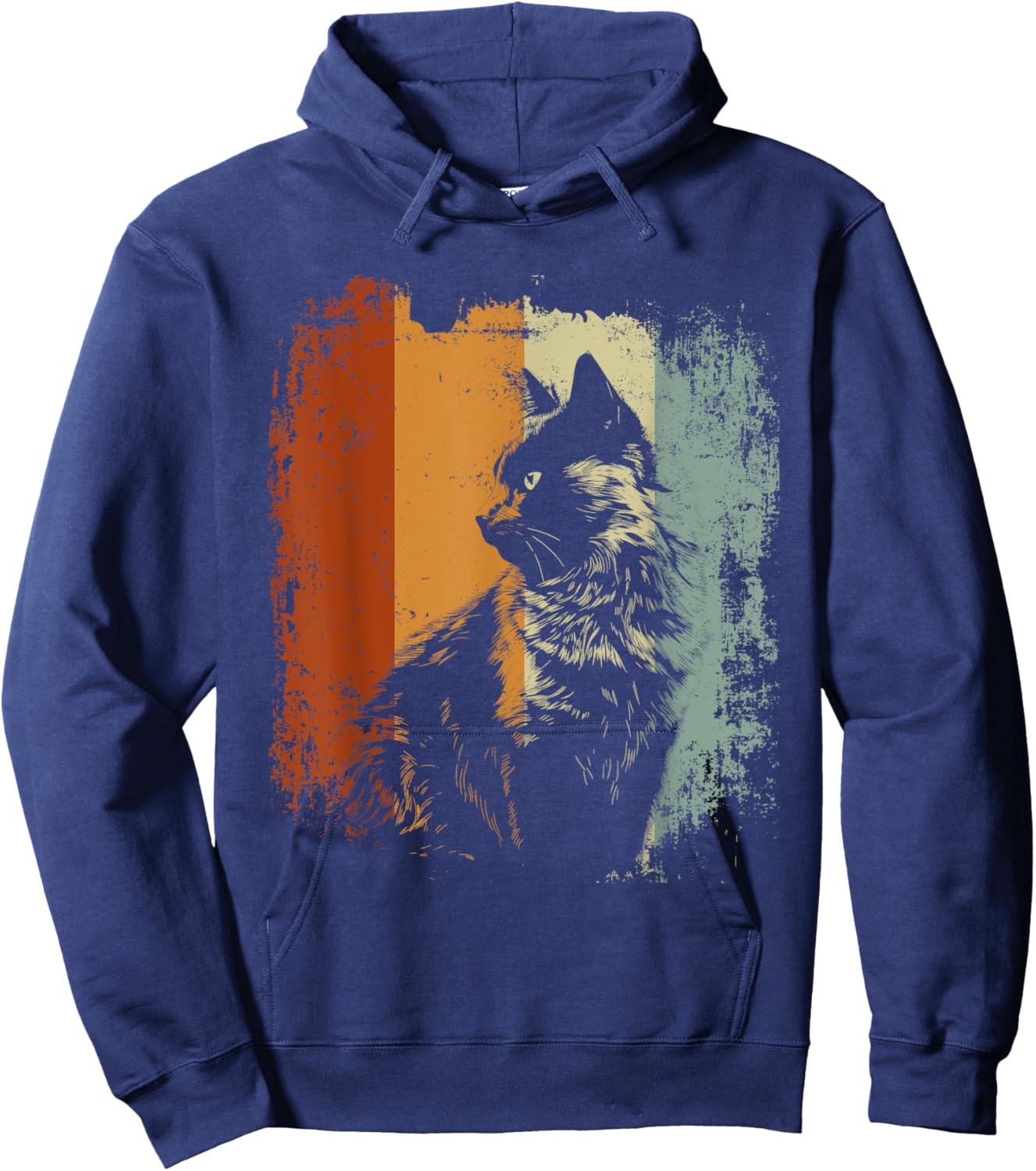 Nebelung Cat Retro Style Hoodie - Hoodie | Navy