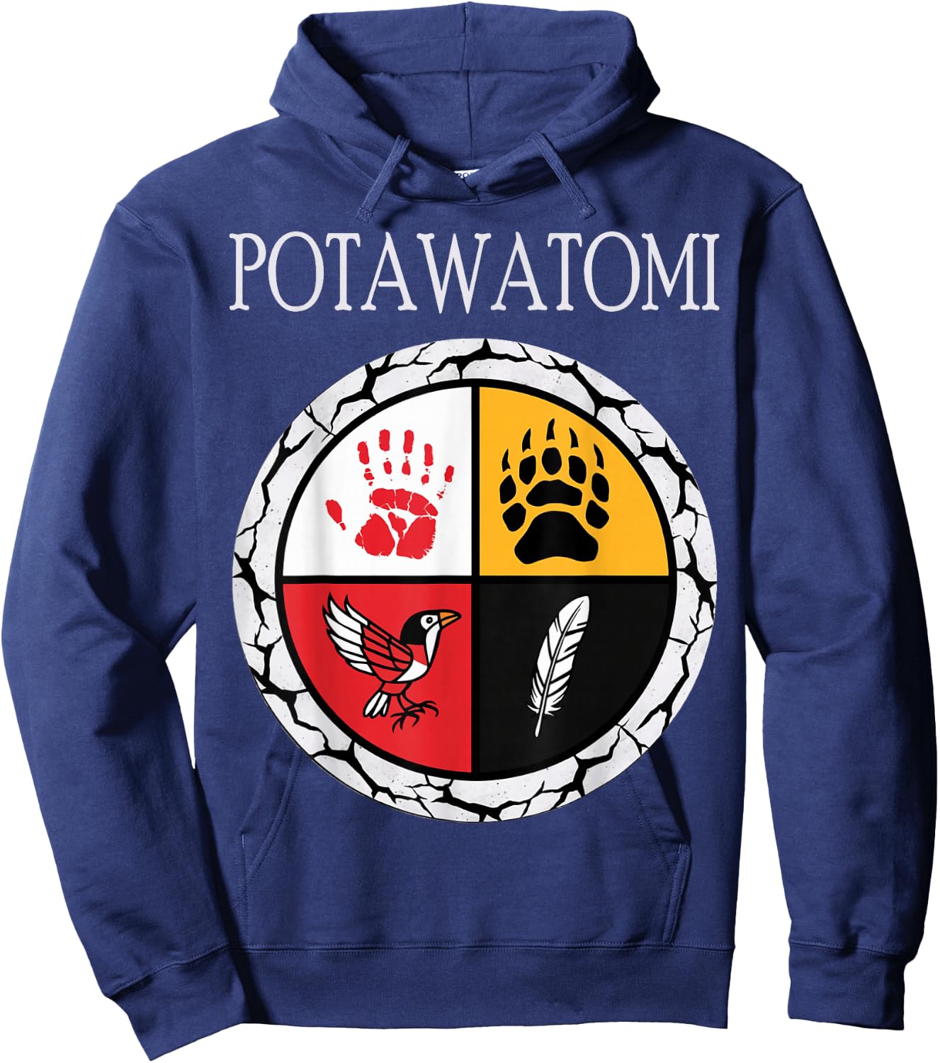 Potawatomi Tribe Native American Medicine Wheel Hoodie - Hoodie | Navy