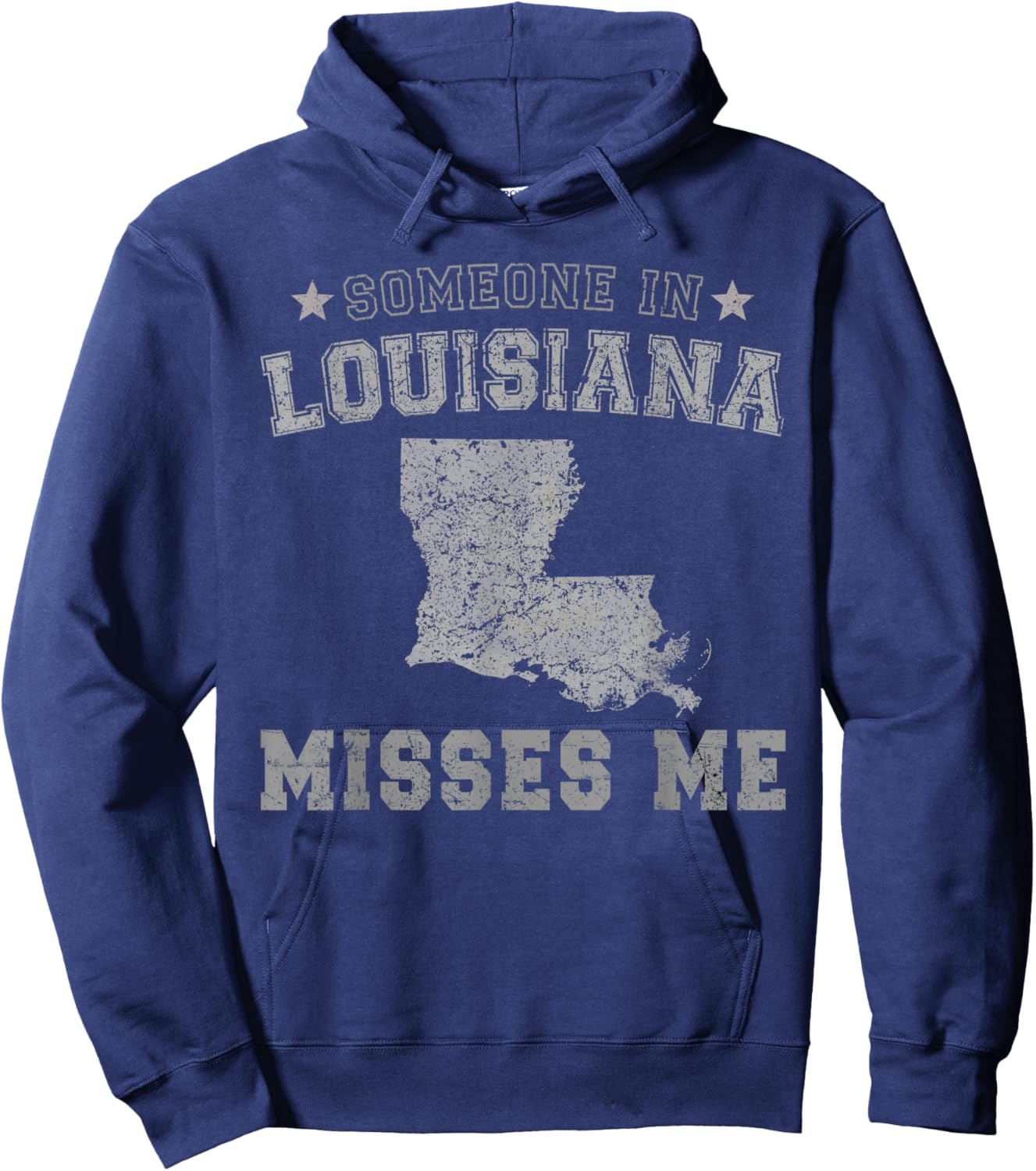 Someone In Louisiana Misses Me Heart Vintage State Hoodie - Hoodie | Navy