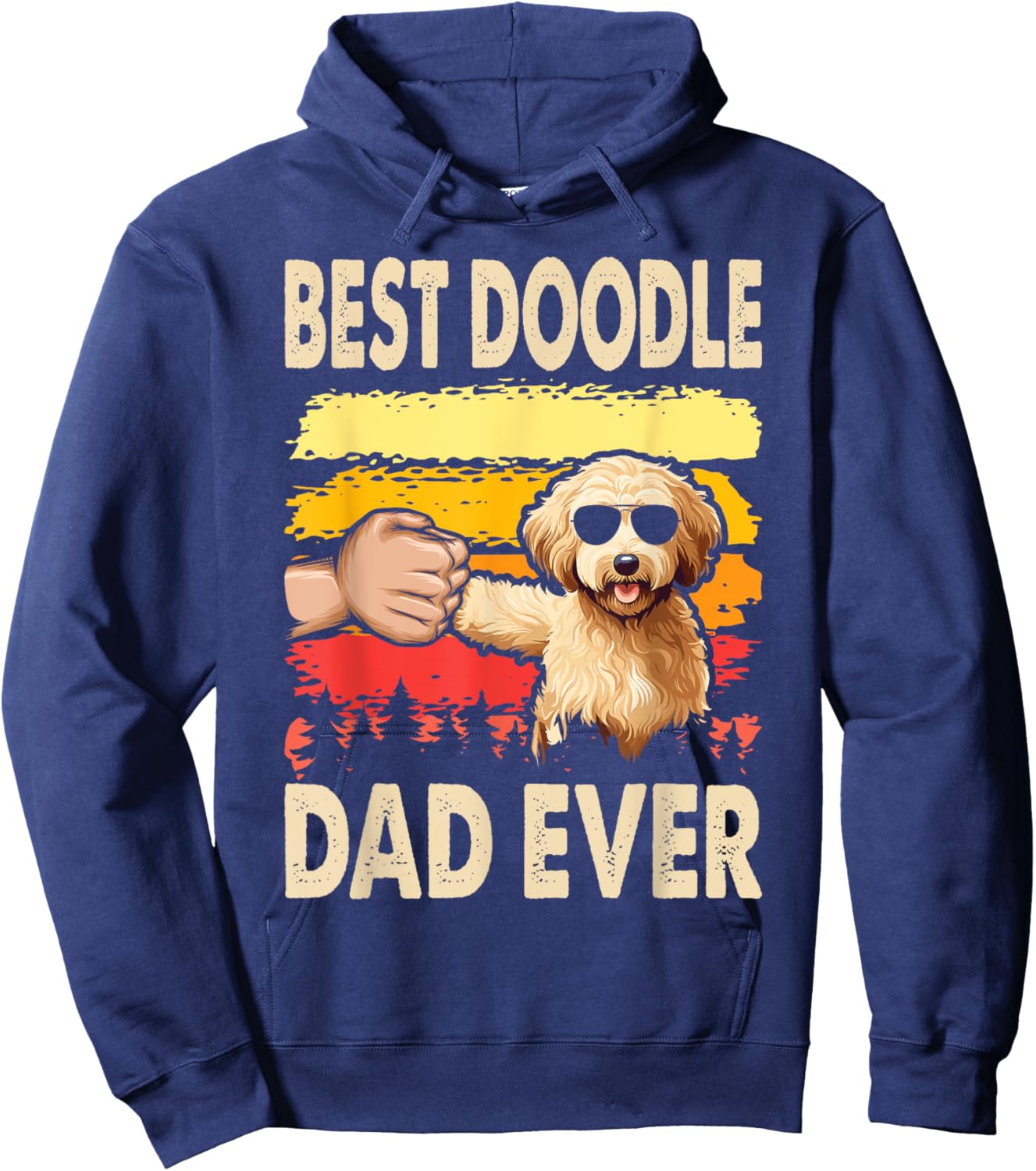 Best Doodle Dad Ever Goldendoodle Dog Dad Father's Day Hoodie - Hoodie | Navy