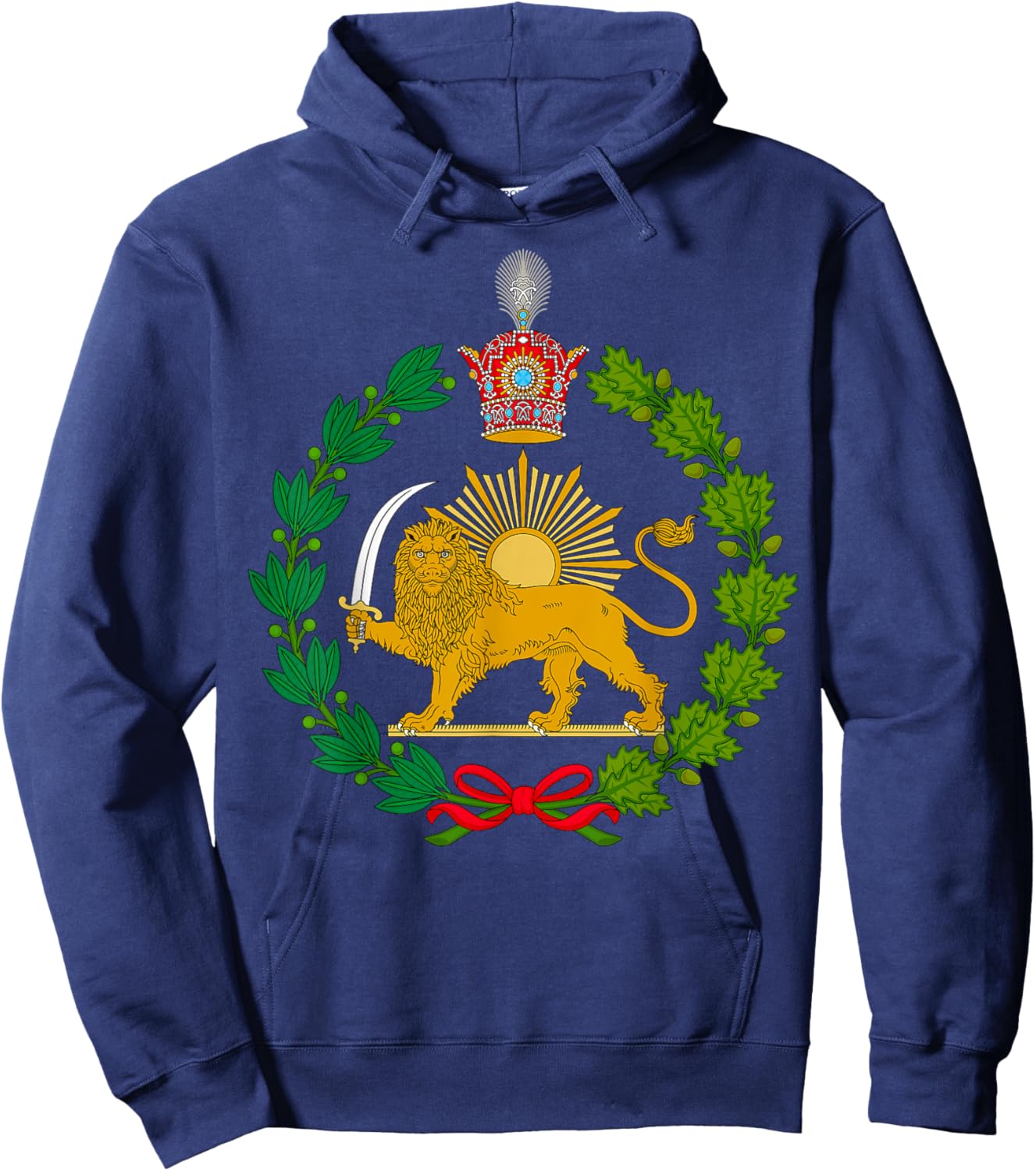 Imperial Emblem of the Pahlavi Dynasty Lion and Sun Hoodie - Hoodie | Navy