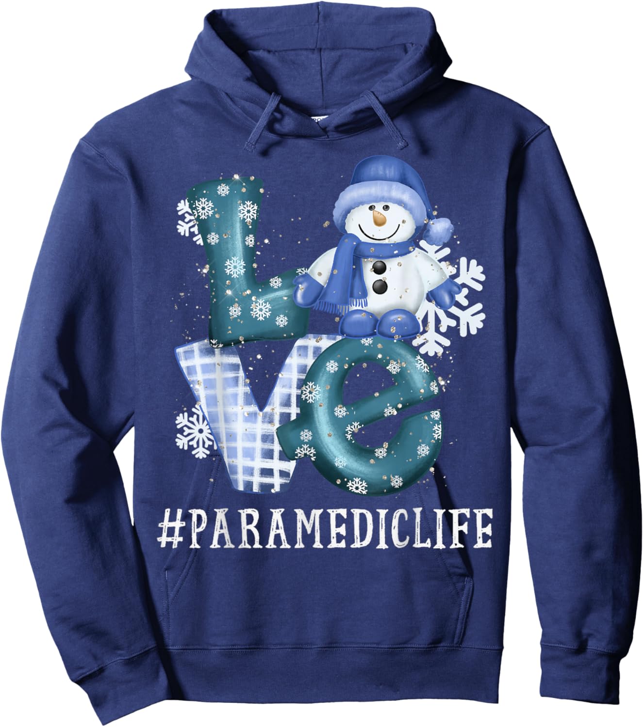 Paramedic Love Snowman Xmas Funny Winter Season Christmas Hoodie - Hoodie | Navy
