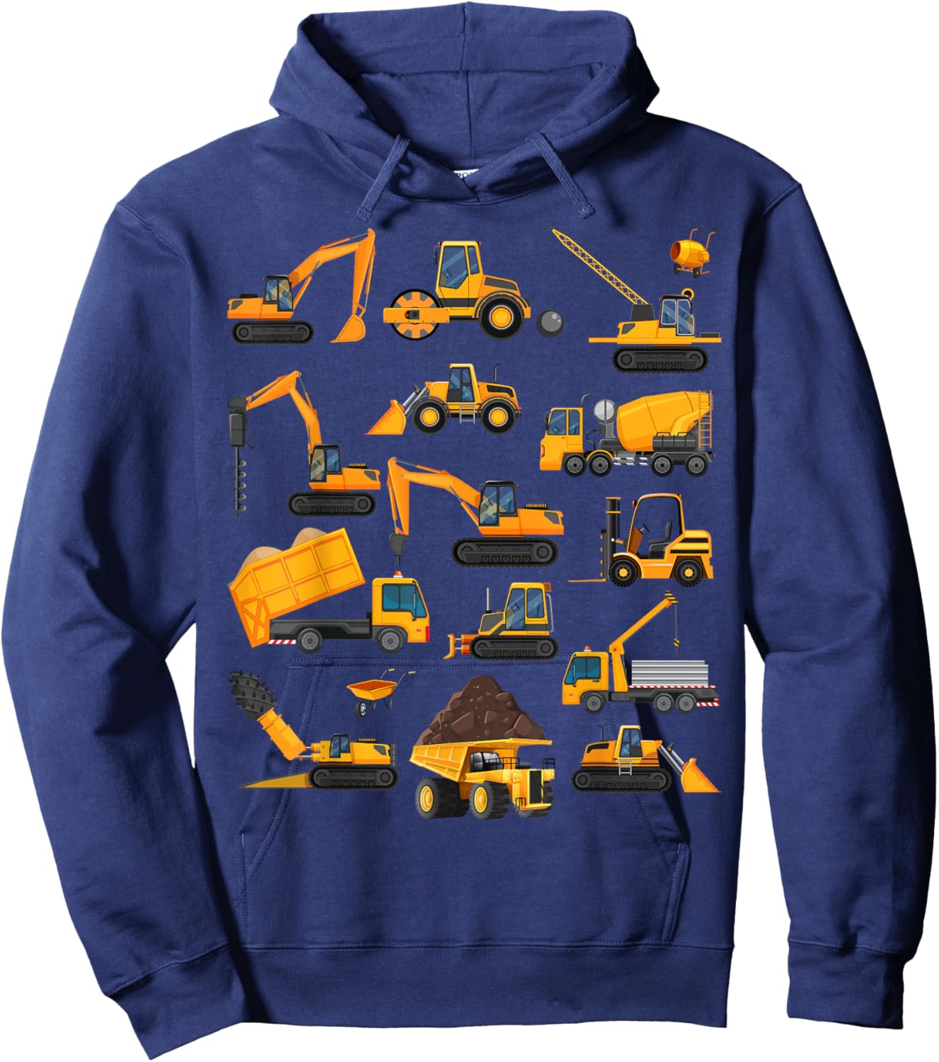 Vehicles Construction Trucks Gifts Women Boys Girls Hoodie - Hoodie | Navy