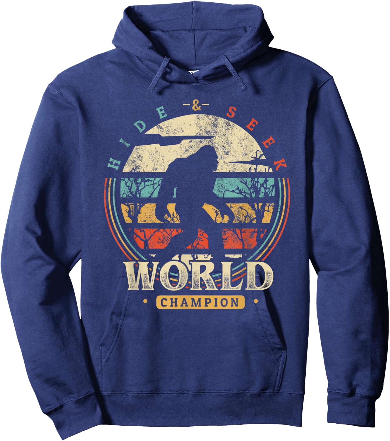 Bigfoot Hide and Seek Champion Shirt Sasquatch Camping Hoodie - Hoodie | Navy
