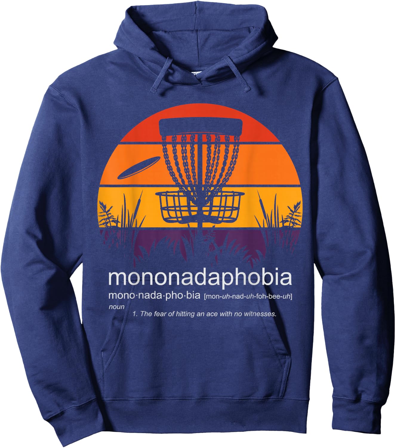 funny disk golf designs and woman Disc Golf Mononadaphobia funny disk golf Hoodie - Hoodie | Navy
