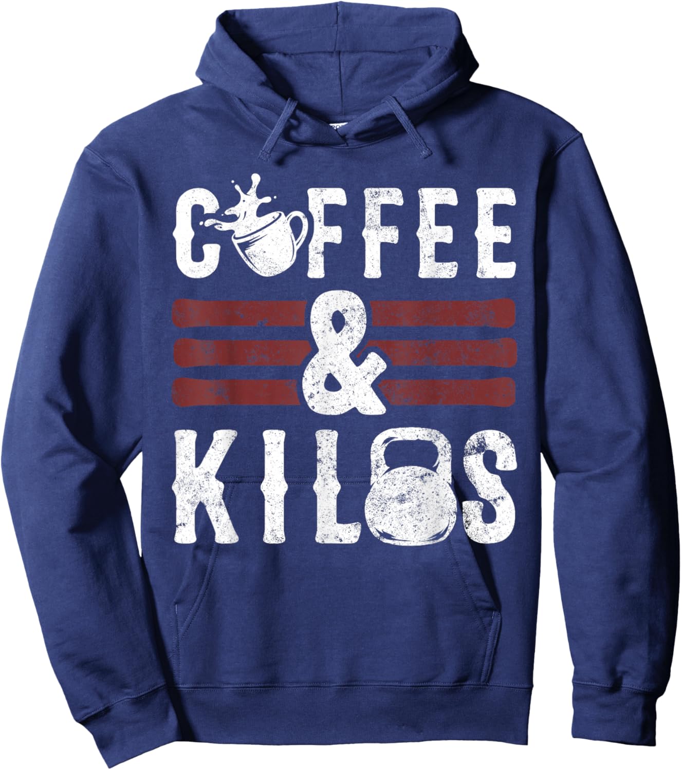 Funny Caffeine Weightlifting Workout Gifts Coffee & Kilos Hoodie - Hoodie | Navy