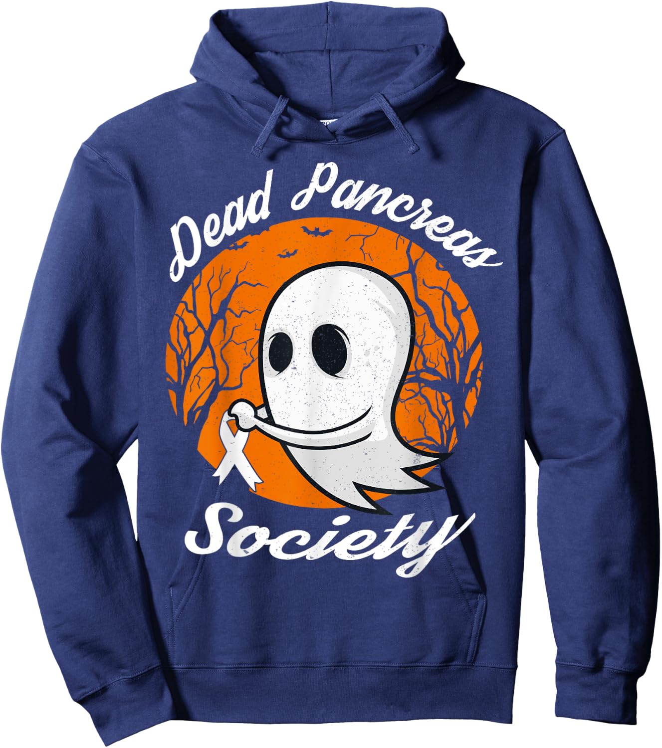 Diabetes Awareness Dead Pancreas Society Halloween Ghost Hoodie - Hoodie | Navy