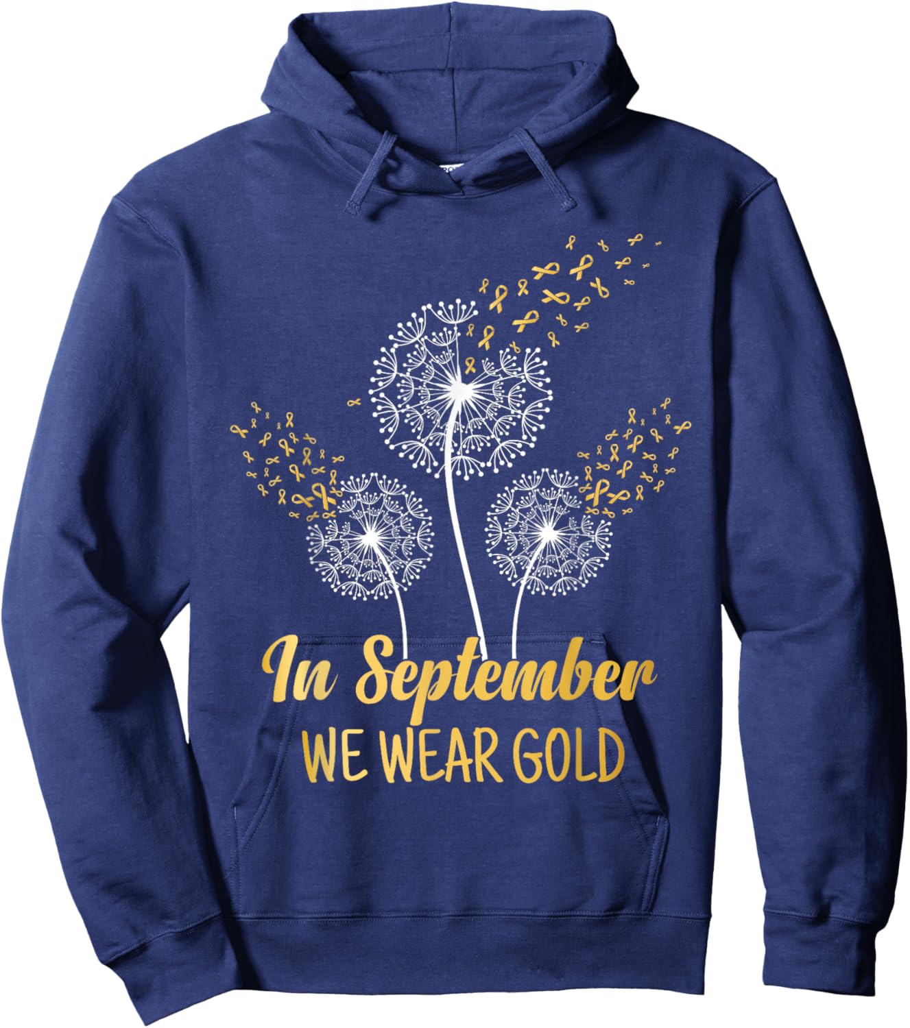 Childhood Cancer In September We Wear Gold Hoodie - Hoodie | Navy