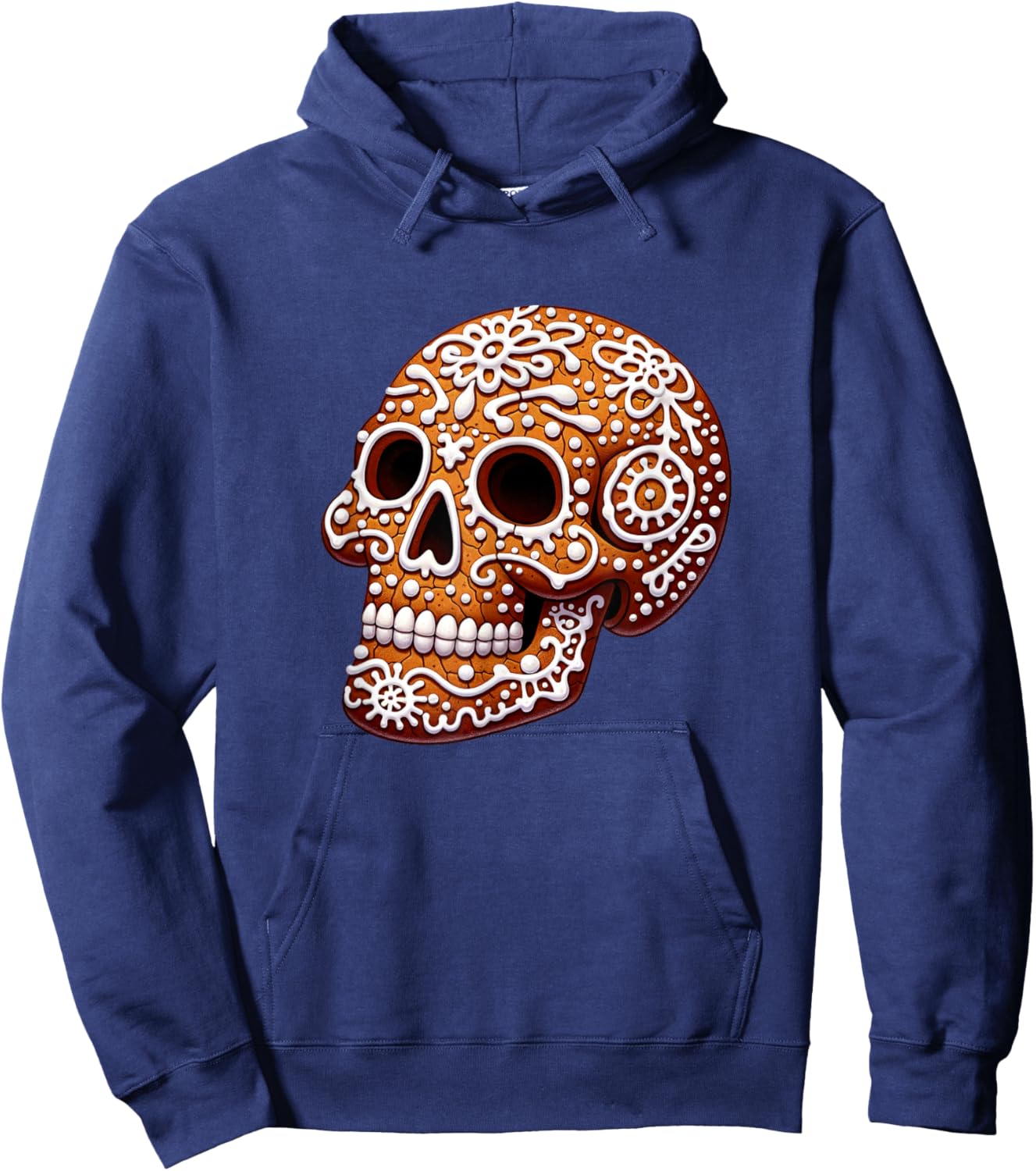 Gingerbread Skull Creepy Christmas Cookie Baking Holiday Hoodie - Hoodie | Navy