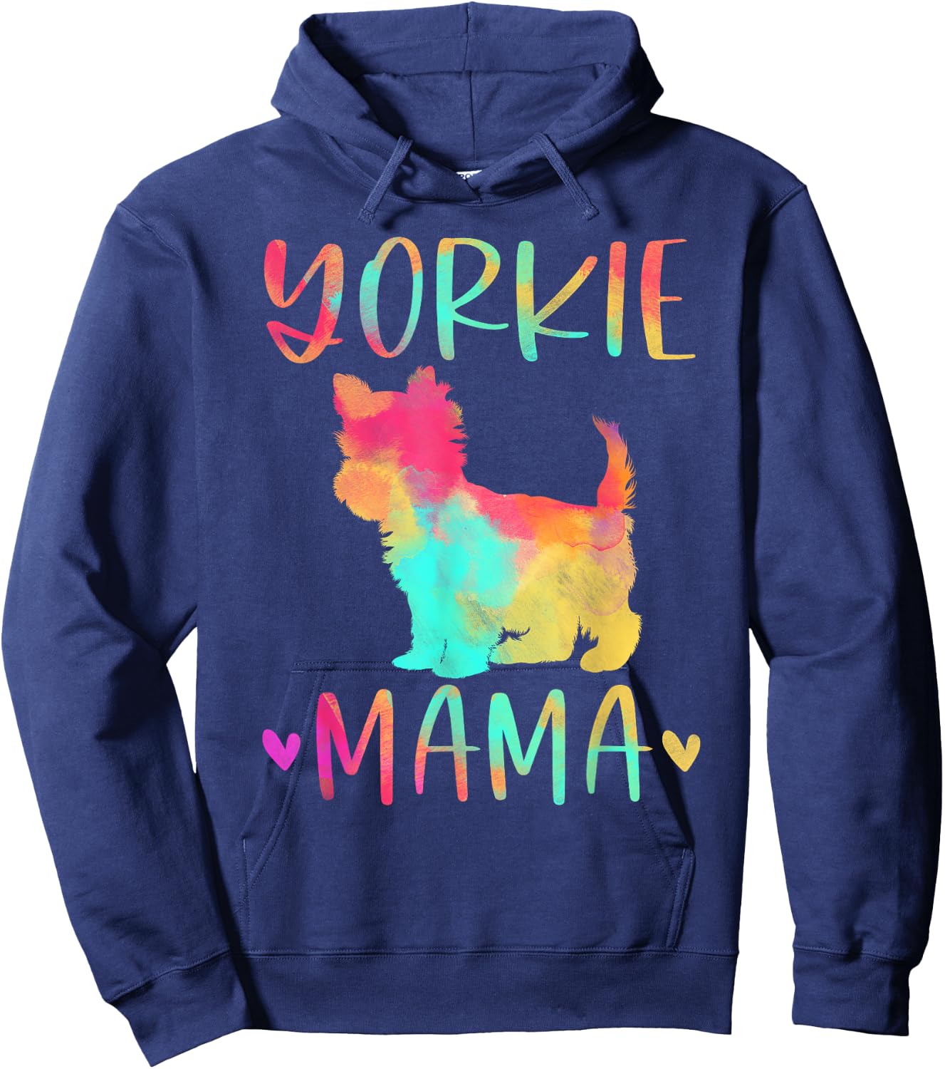 Yorkie Mama Colorful Yorkshire Terrier Gifts Dog Mom Hoodie - Hoodie | Navy