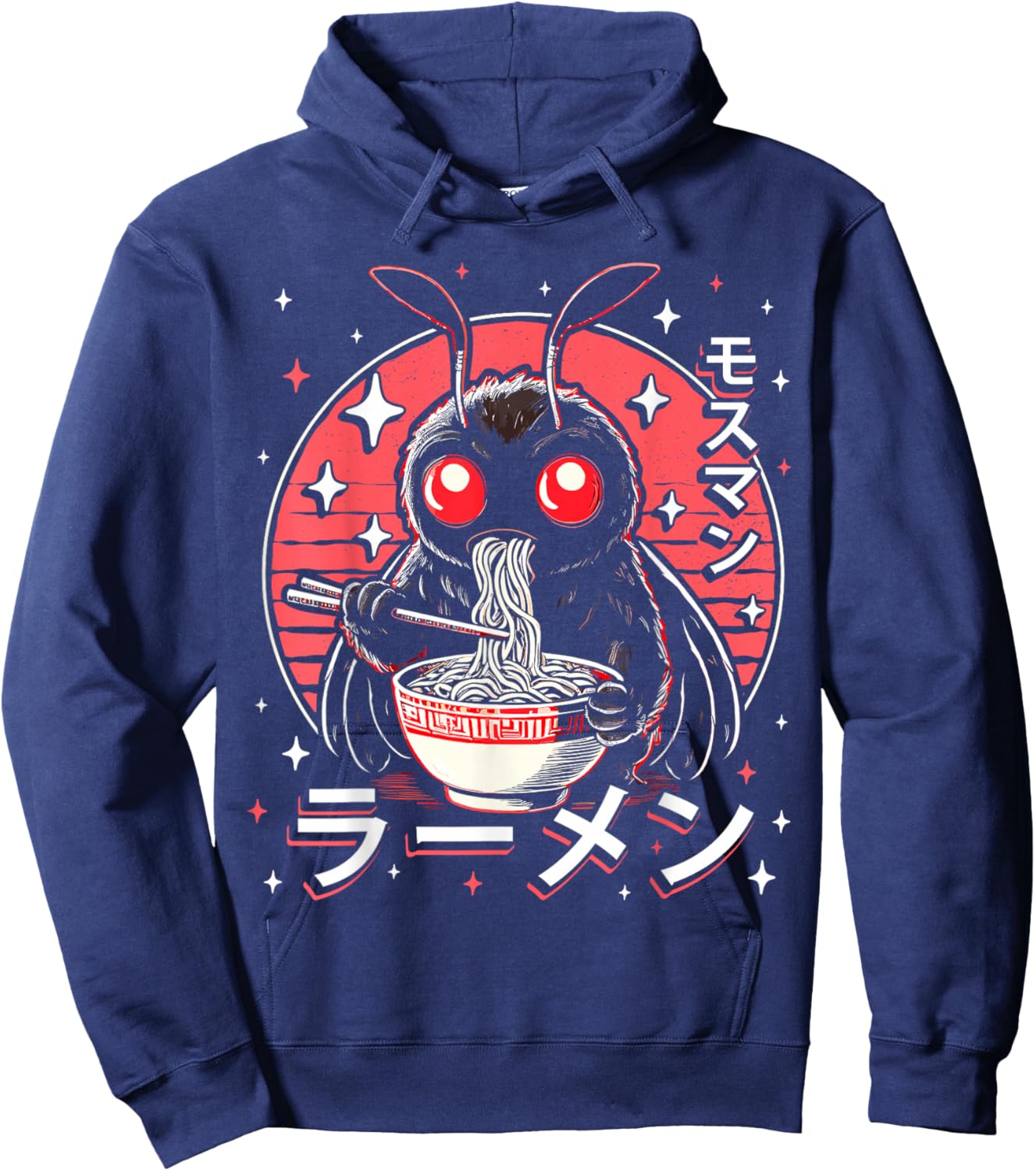 Kawaii Mothman Ramen Japanese Noodles Aesthetic Otaku Lover Hoodie - Hoodie | Navy
