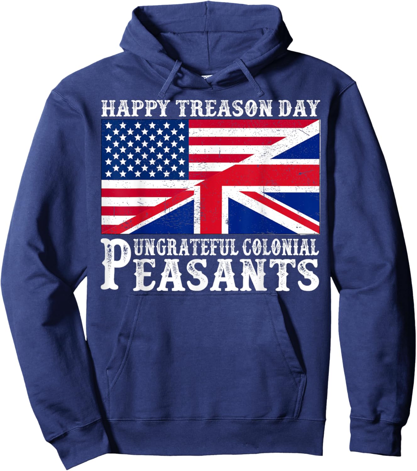 Happy Treason Day Ungrateful Colonial Peasants 4th Of July Kids Men Hoodie - Hoodie | Navy