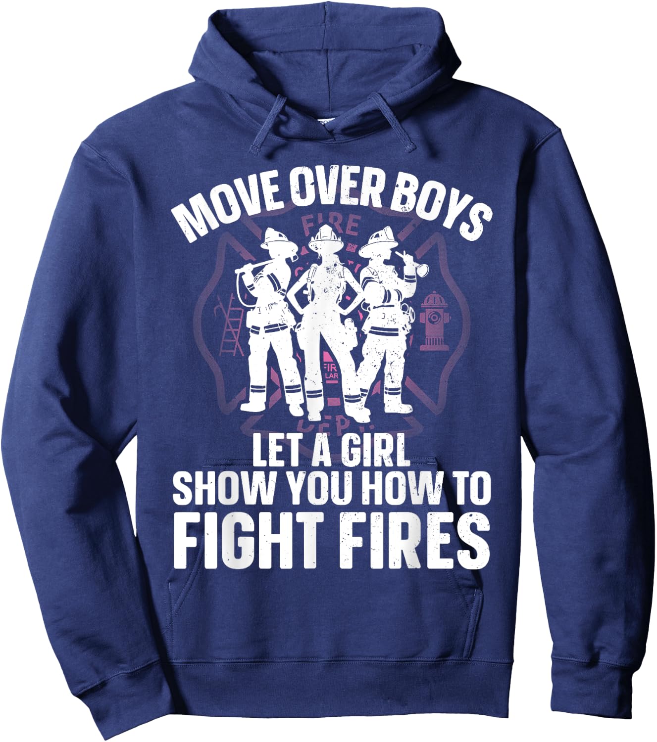 Firefighter Art Girls Firefighting Firefighter Hoodie - Hoodie | Navy