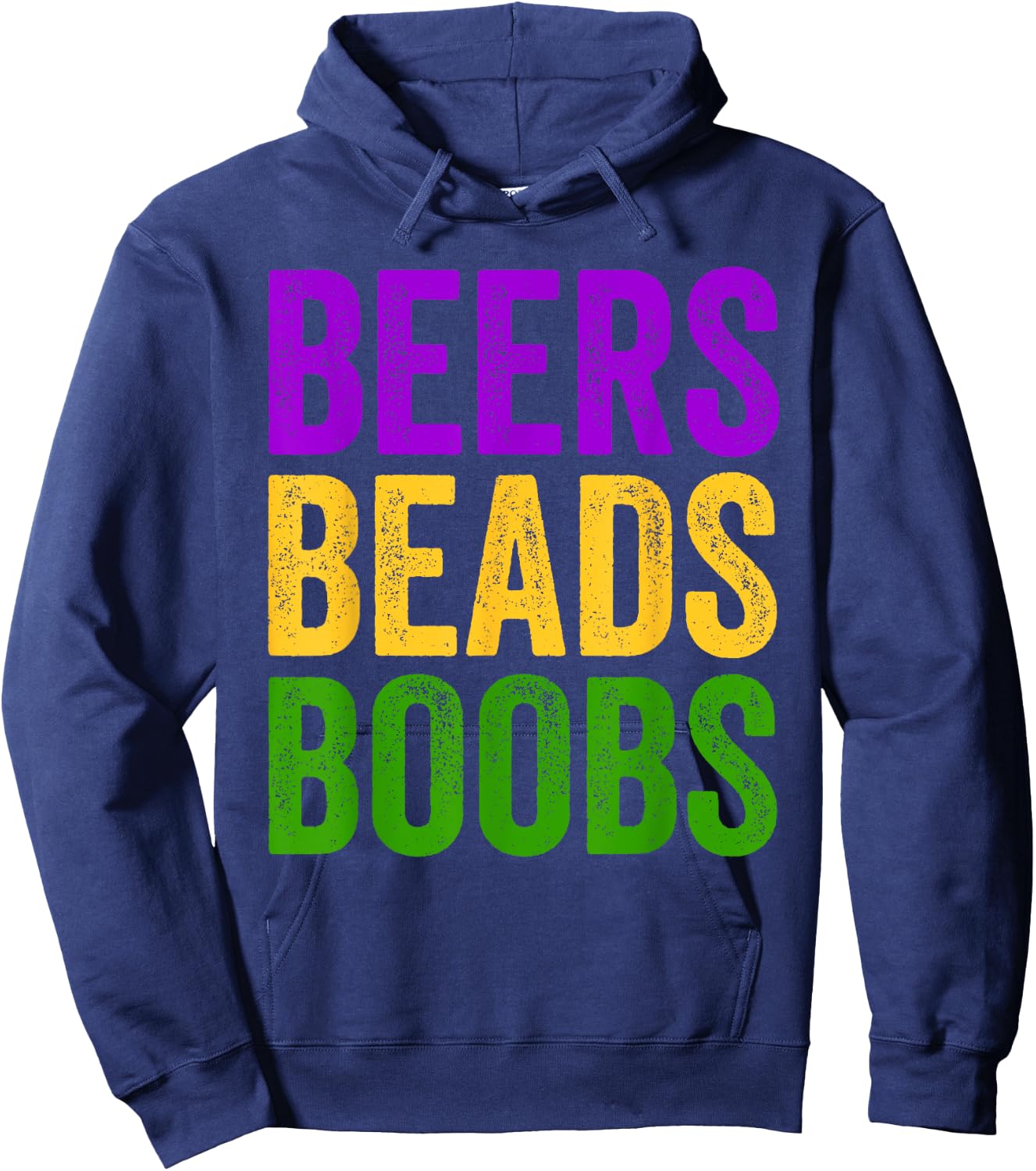 Funny Mardi Gras Beers Beads Boobs New Orleans Gift Hoodie - Hoodie | Navy