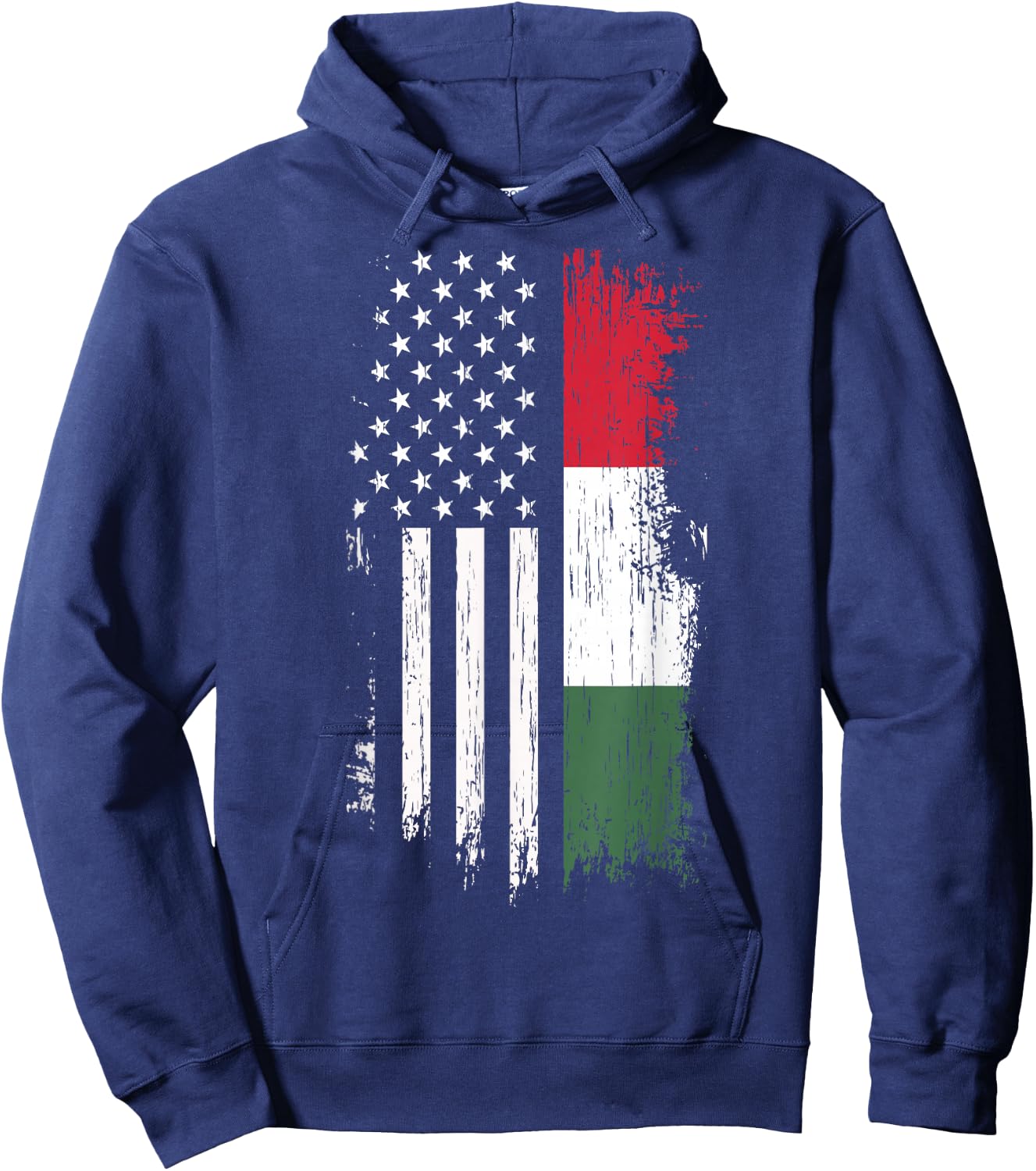 Hungarian American Flag - Pride Hungary USA Shirt Hoodie - Hoodie | Navy