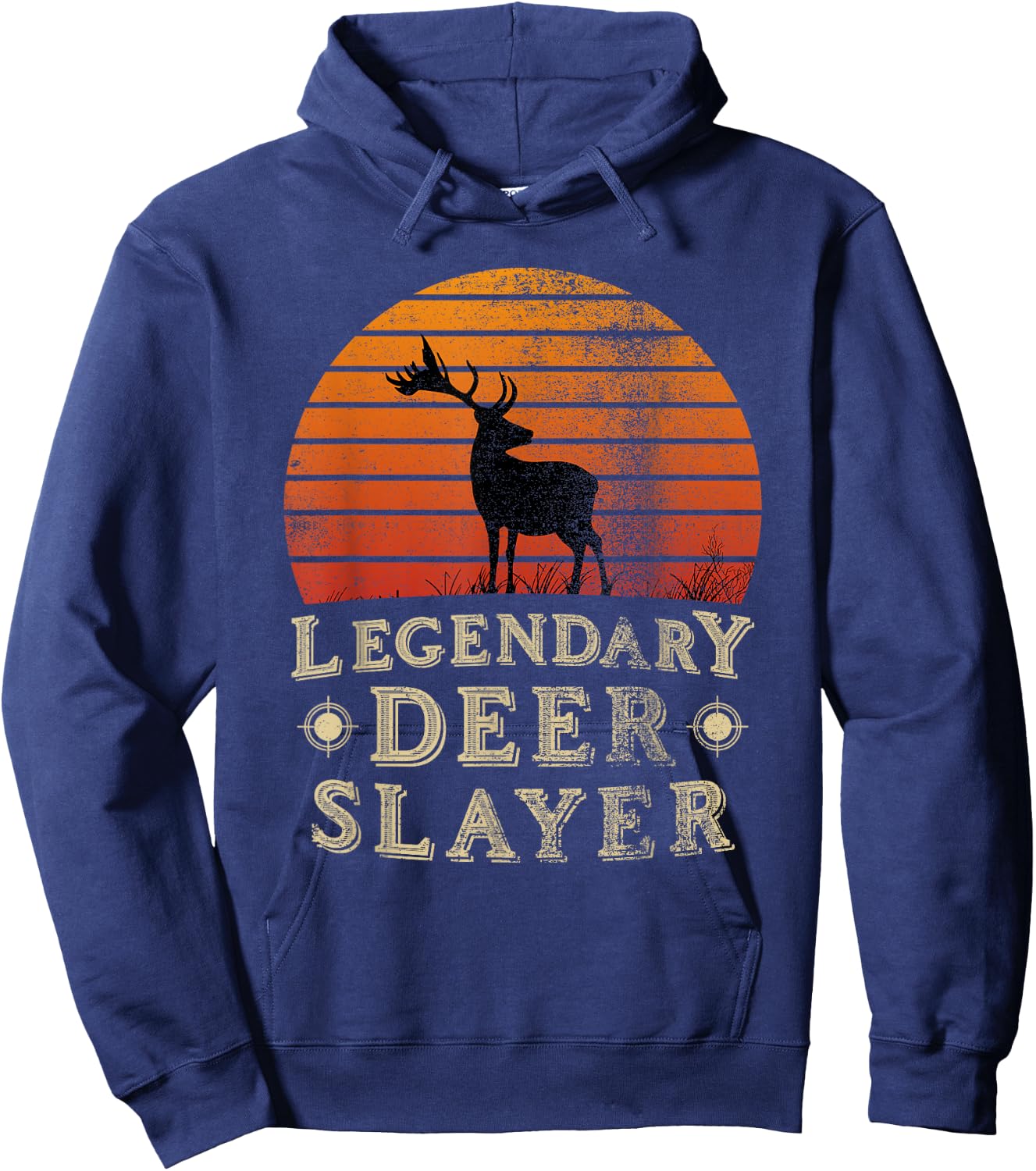 Legendary Deer Slayer Vintage Sunset Deer Hunter Hoodie - Hoodie | Navy