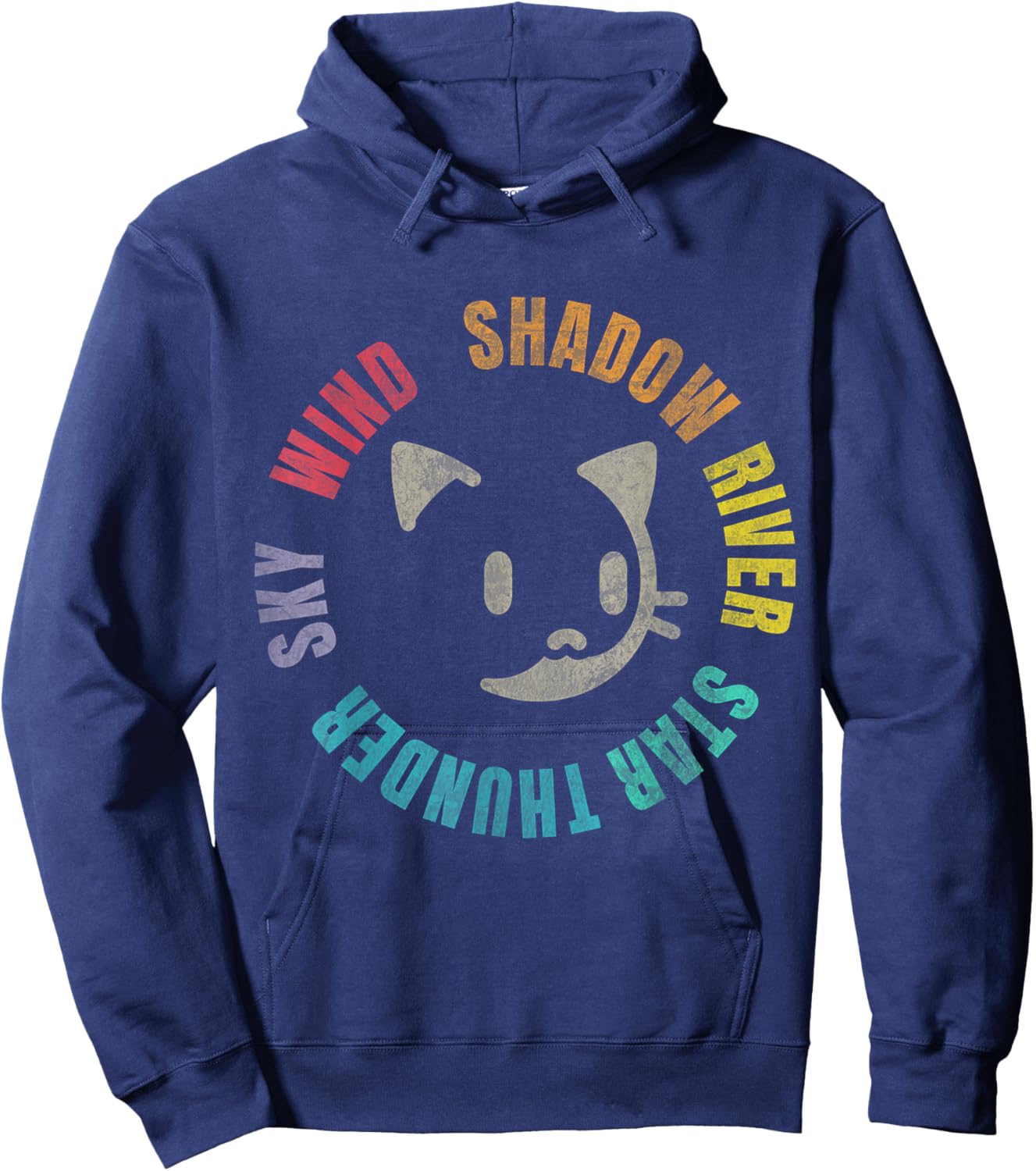 Funny Wind Shadow River Star Thunder Sky Cat Feline 2024 Hoodie - Hoodie | Navy