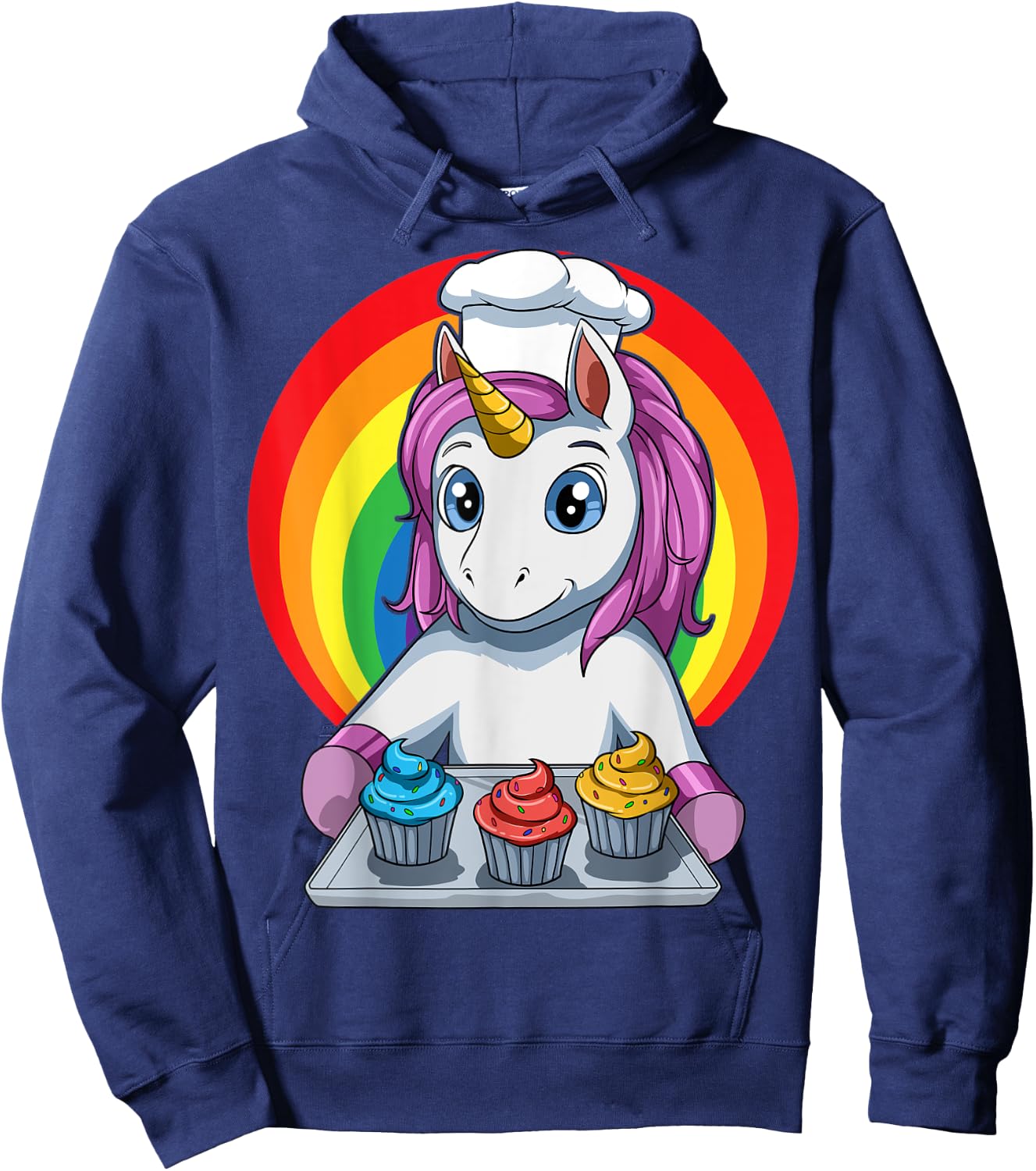 Unicorn Cupcake Unicorn Baking Cupcakes Hoodie - Hoodie | Navy