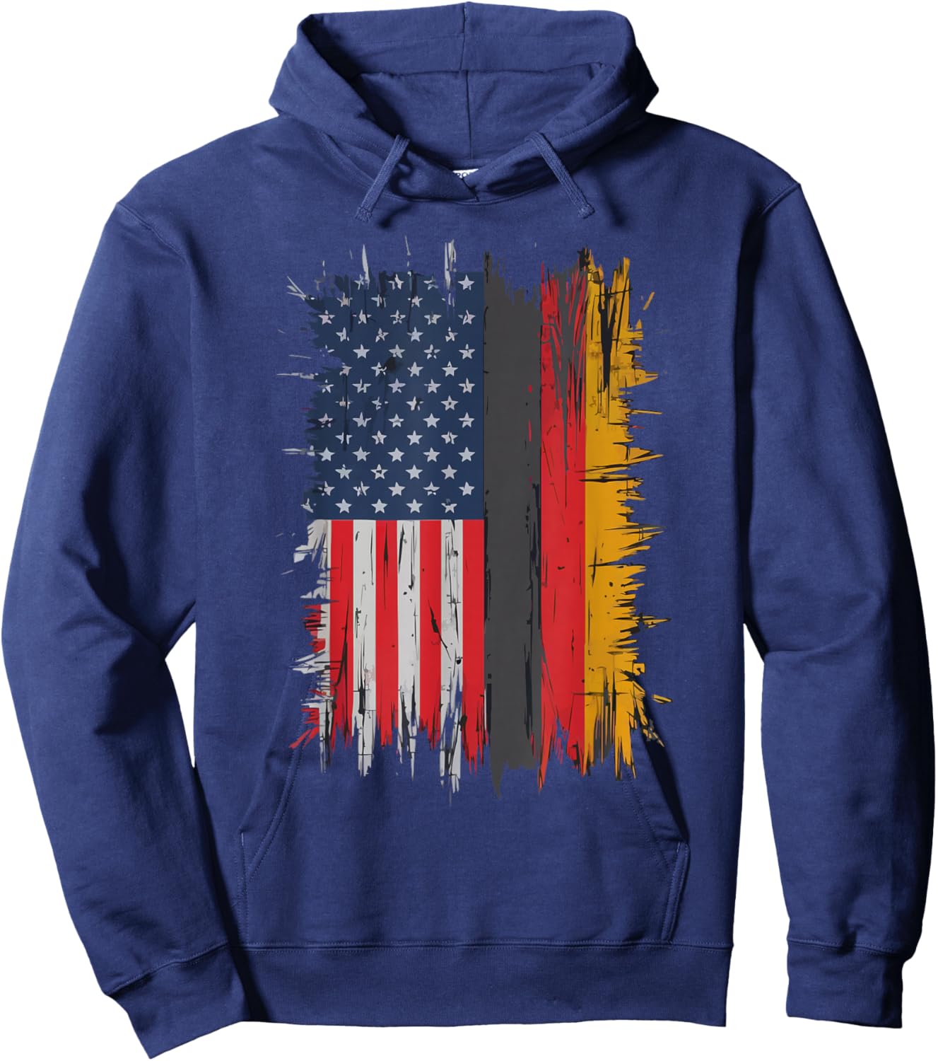 Half German Half American USA Flag Germany America Hoodie - Hoodie | Navy