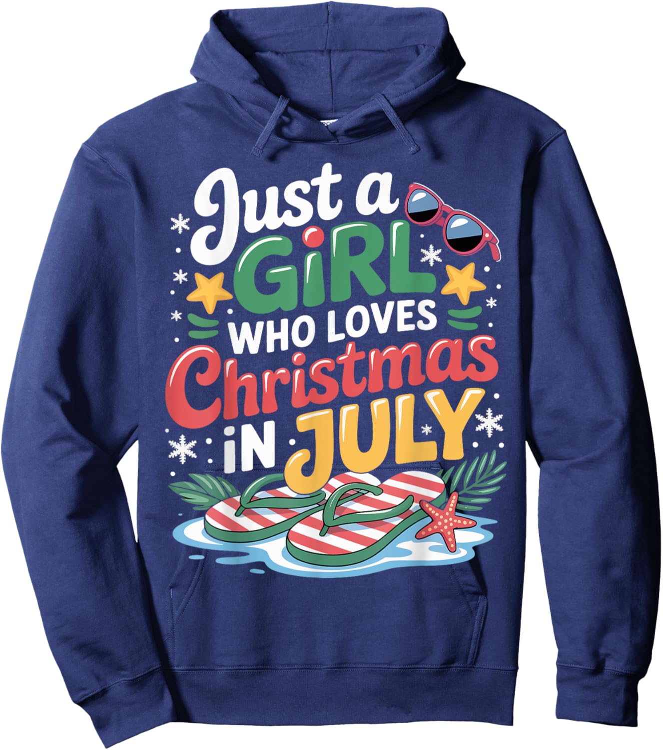 Just a Girl Who Loves Christmas in July Summer Gifts Women Hoodie - Hoodie | Navy
