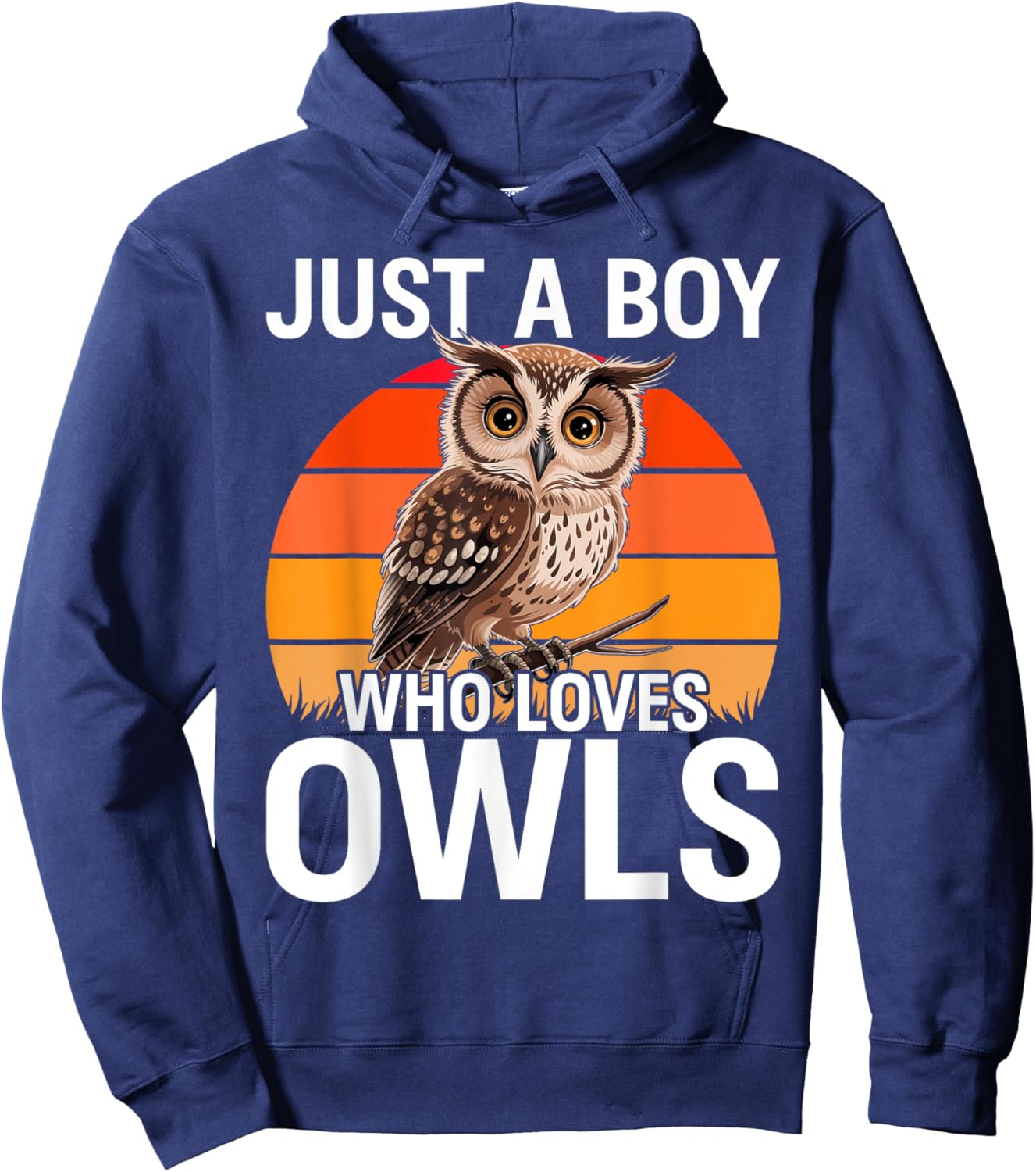Just a Boy Who Loves Owls For Toddlers Boys Kids Birds Lover Hoodie - Hoodie | Navy