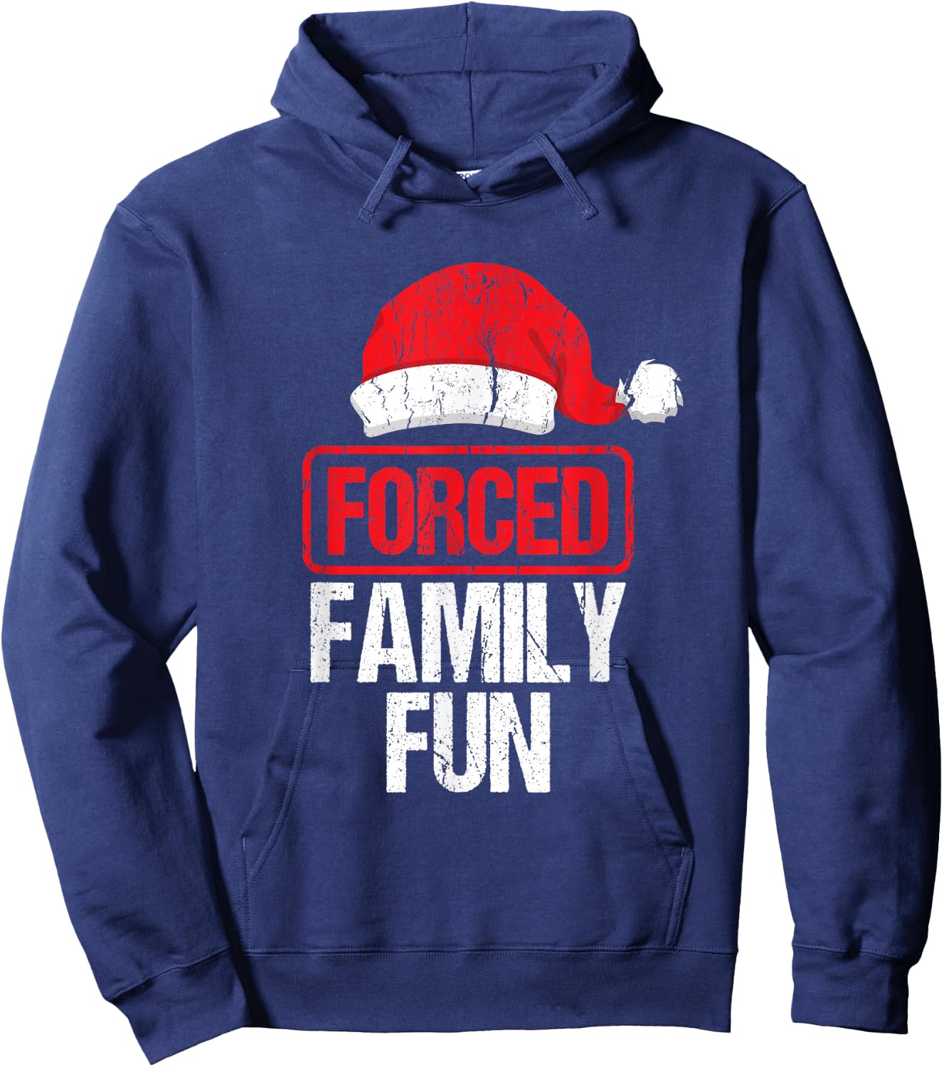 Forced Family Fun Winter Holidays Funny Christmas Gift Hoodie - Hoodie | Navy