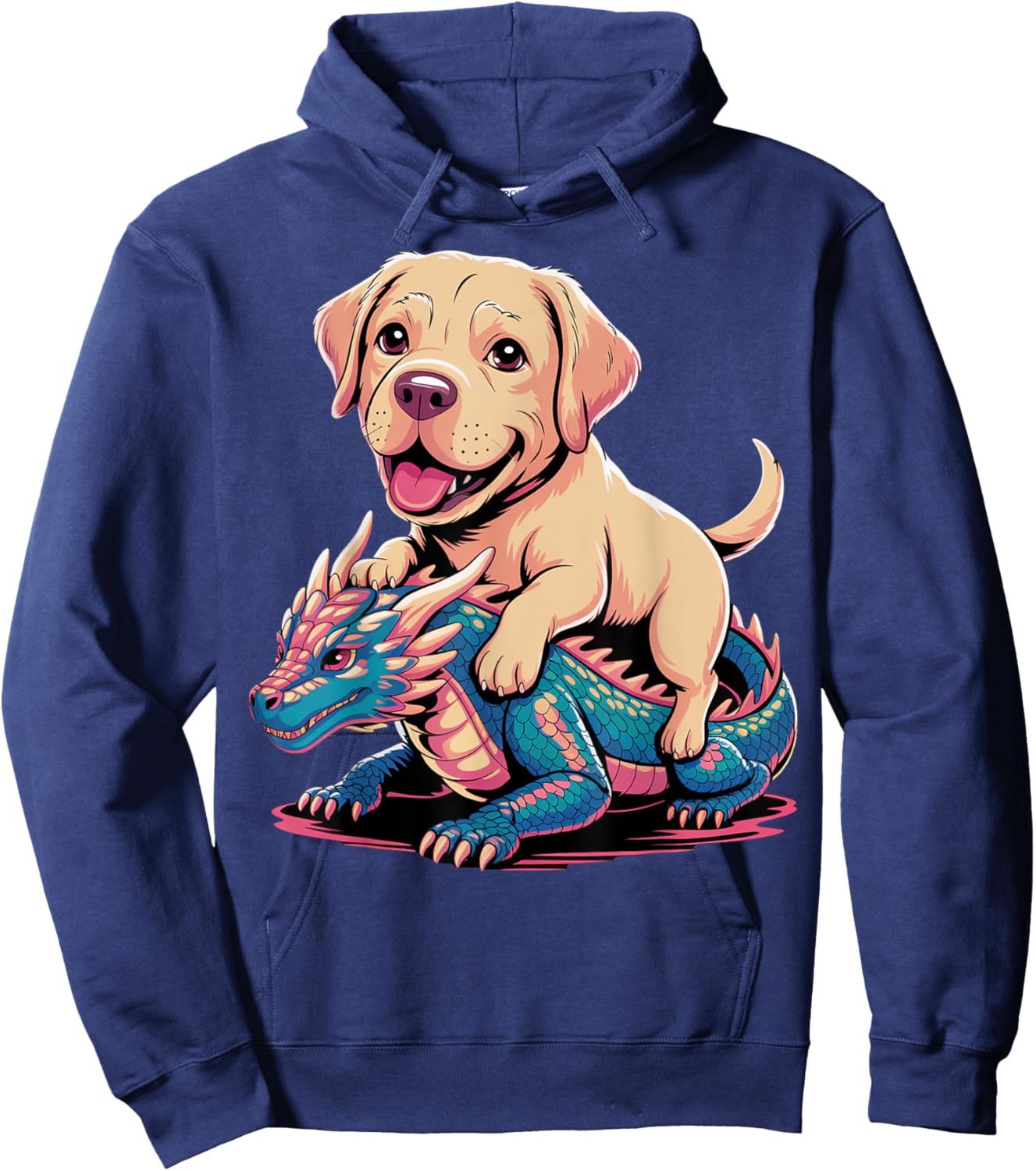 Cute Labrador Riding Dragon Hoodie - Hoodie | Navy
