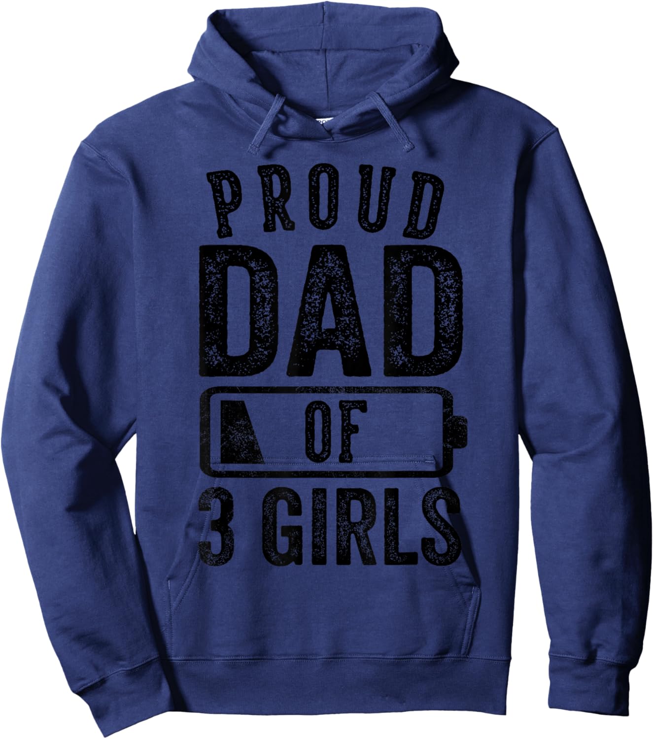 Proud Dad of 3 Girls Gifts Daddy of Three Daughters Hoodie - Hoodie | Navy