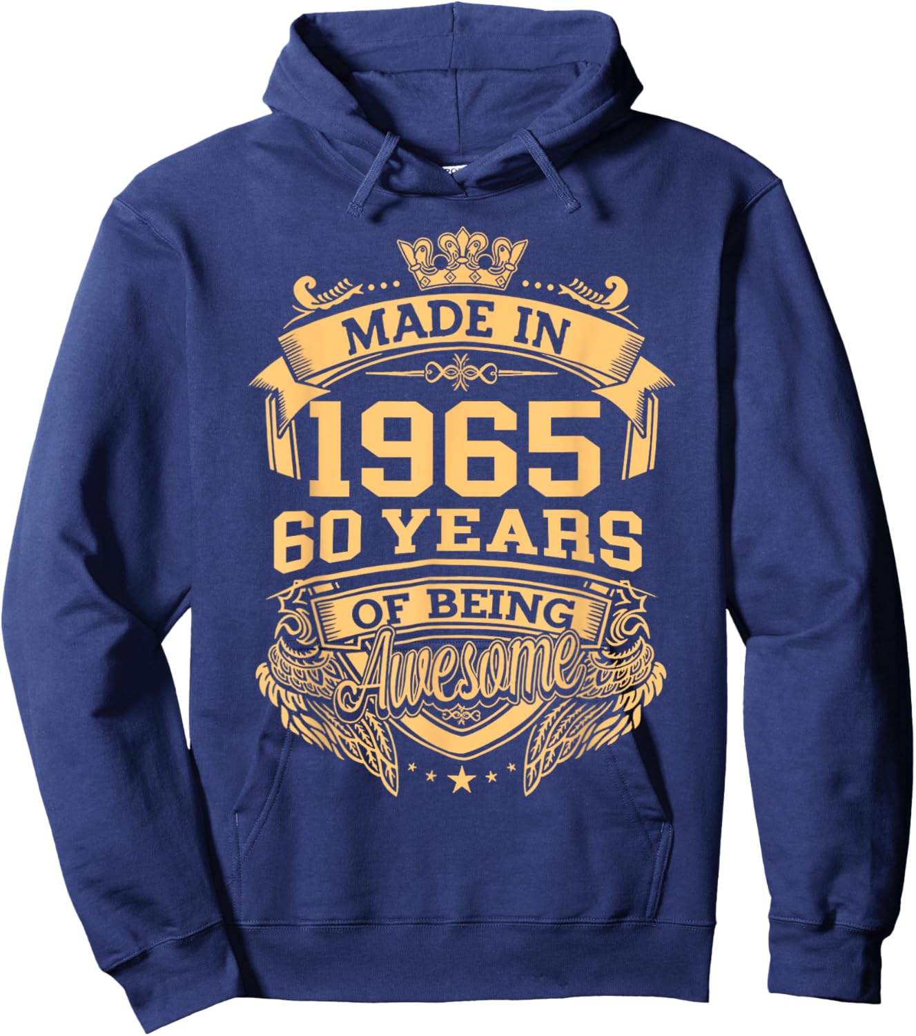 Made In 1965 60 Years Of Being Awesome Vintage 60th Birthday Hoodie - Hoodie | Navy