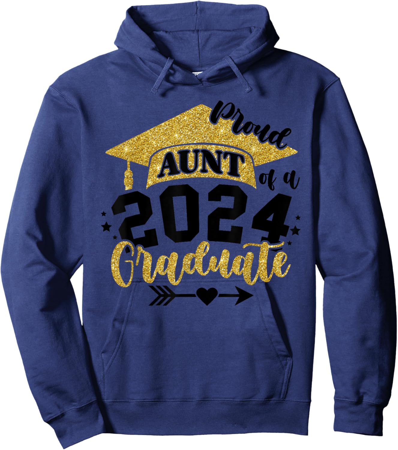 Proud Aunt of a Class of 2024 Graduate Senior Graduation Hoodie - Hoodie | Navy