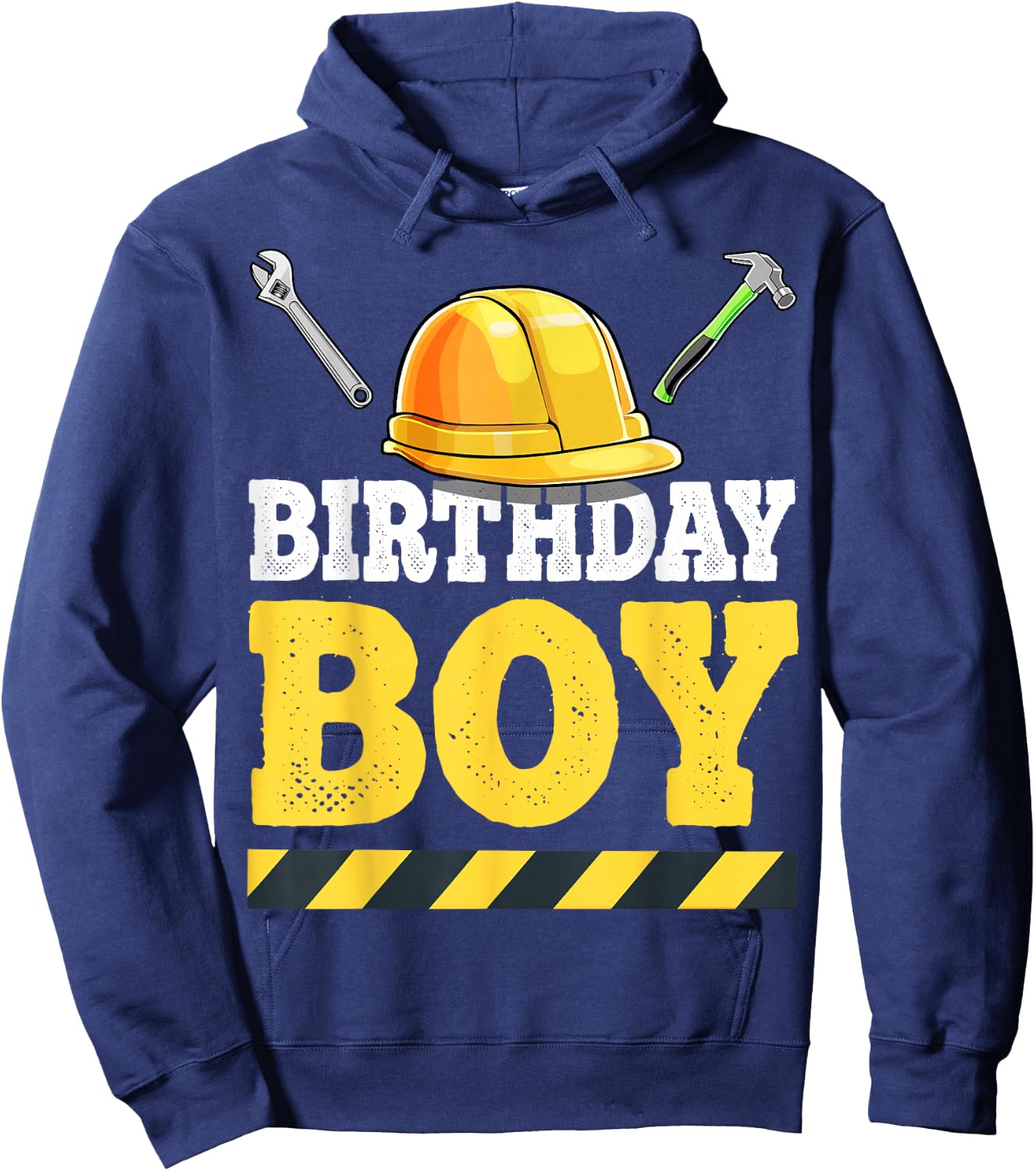 Birthday Boy Construction Birthday Party Hat Boys Gift Hoodie - Hoodie | Navy