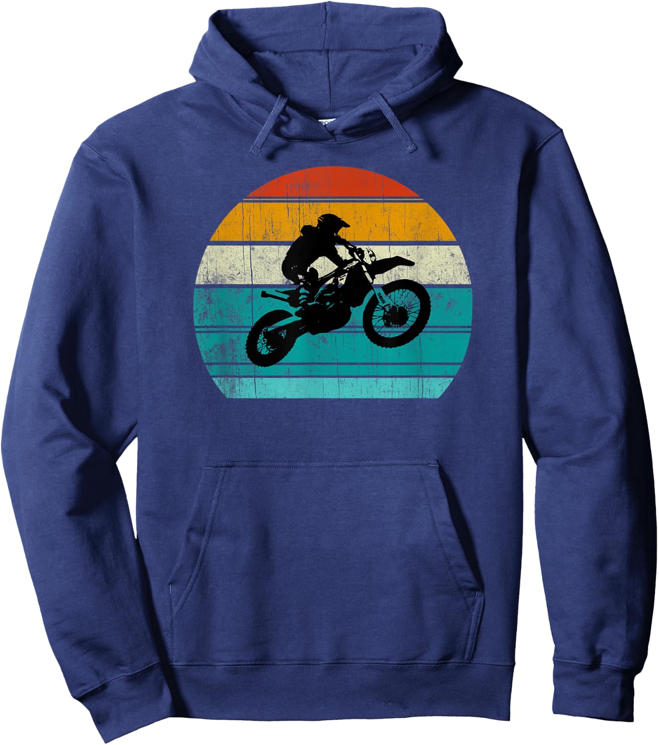 Dirt Bike Motocross Motorcycle Vintage Retro Boys Men Hoodie - Hoodie | Navy