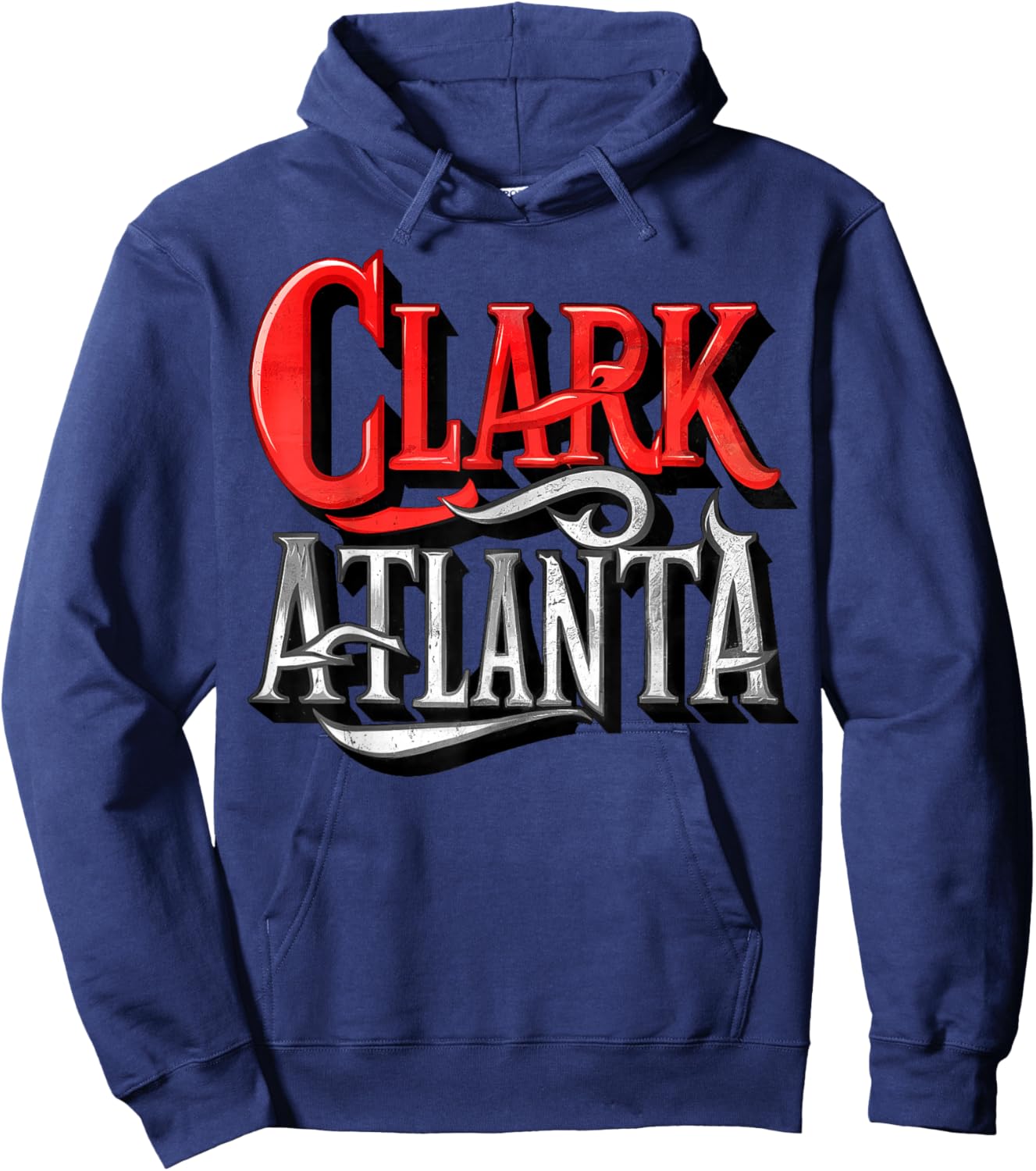Vintage Clark & Atlanta Varsity Style Hoodie - Hoodie | Navy