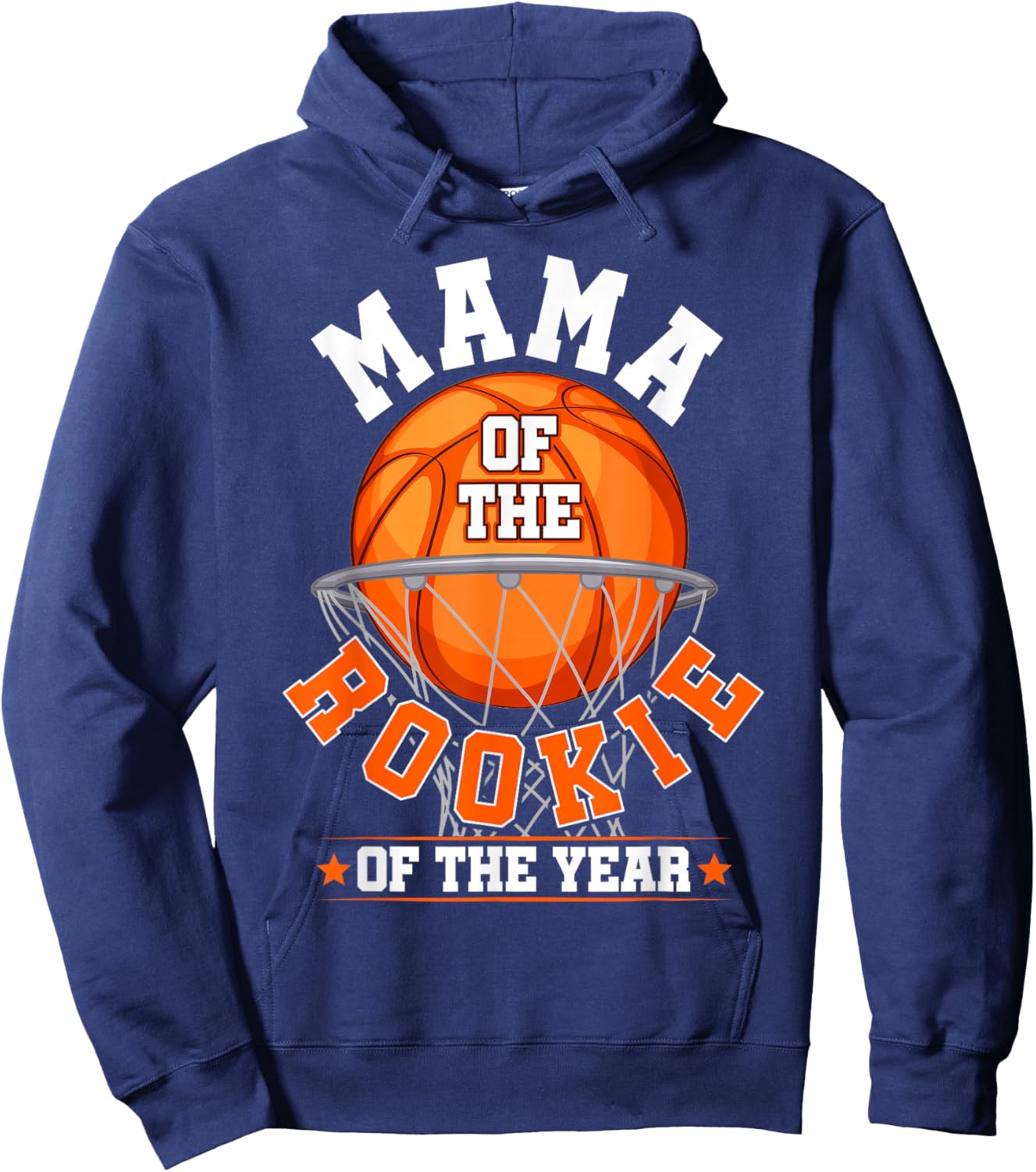 Mama of Rookie 1st Birthday Basketball Family Matching Party Hoodie - Hoodie | Navy