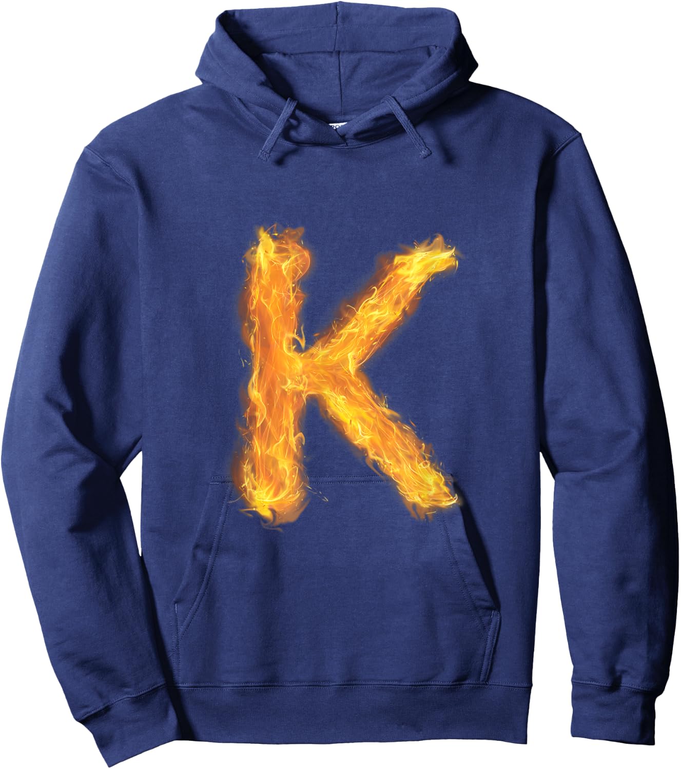 Letter K Sign Alphabet Last Name Consonants Fire Flame Gift Hoodie - Hoodie | Navy