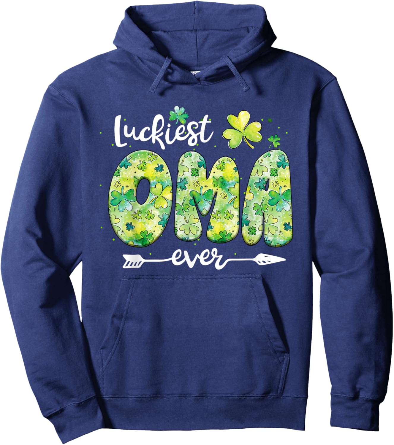 Luckiest Oma Ever St Patricks Day Hoodie - Hoodie | Navy