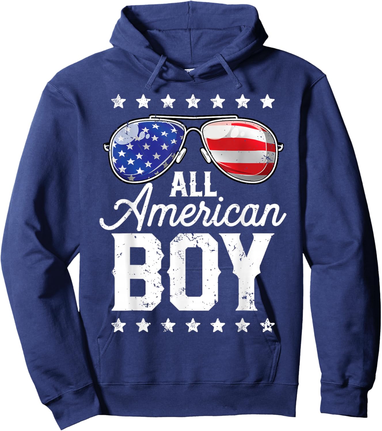 All American Boy 4th of July USA Sunglasses Family Matching Hoodie - Hoodie | Navy